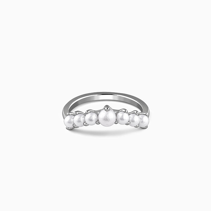 Kriti Sanon Silver Olivia Pearl Ring (Size 12)