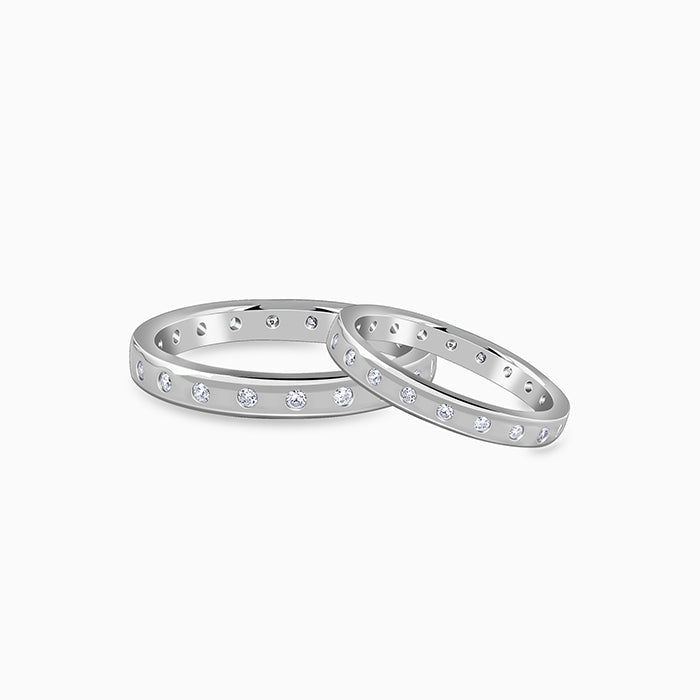 Silver Evermine Couple Bands