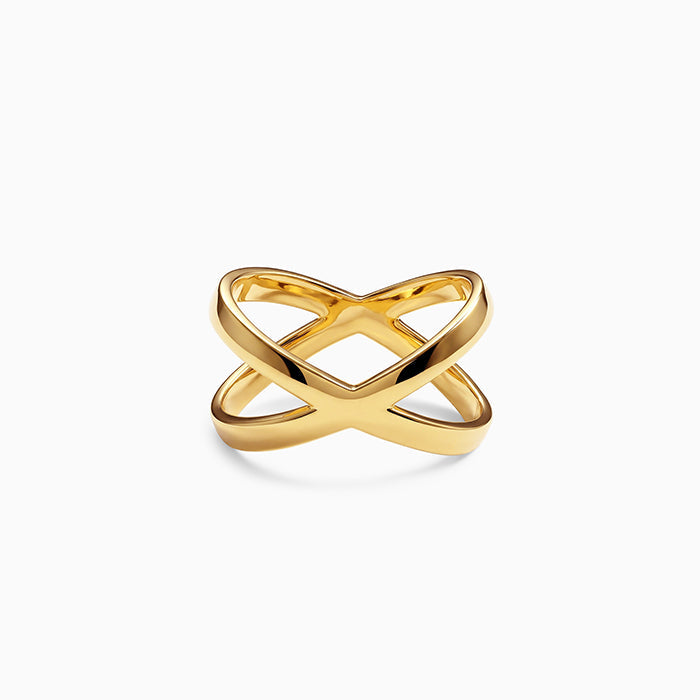Golden Elliptical Ring (Size 12)