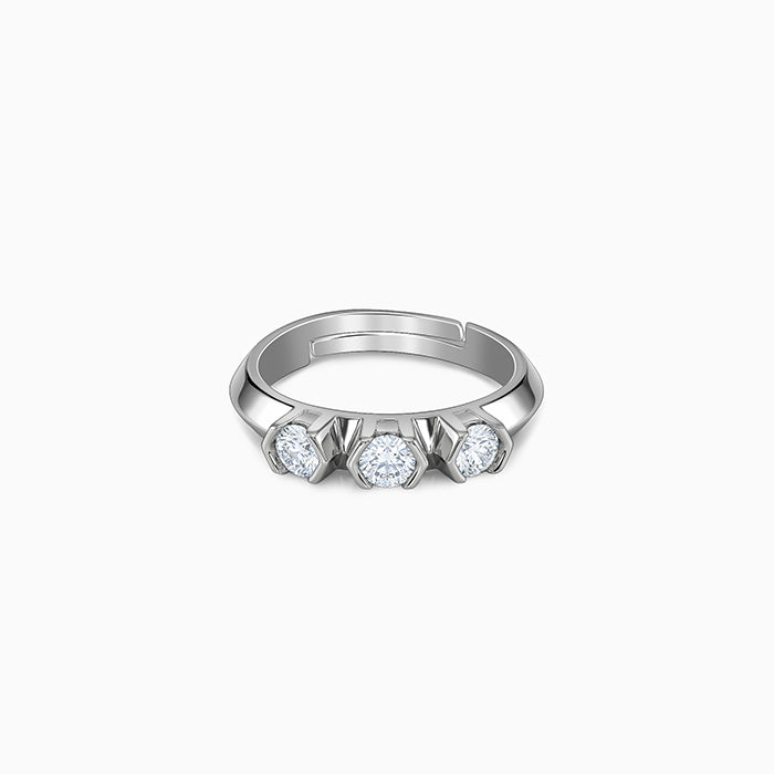 Silver Trinity Adjustable Ring
