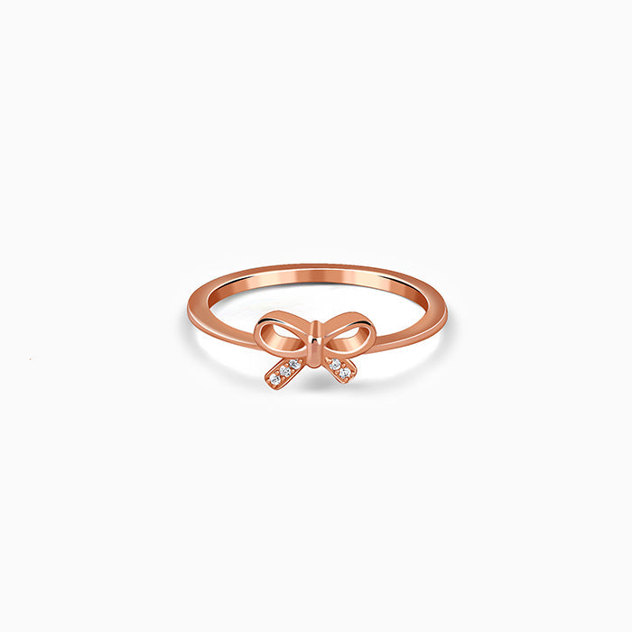 Rose Gold Blush Bow Ring (Size 12)
