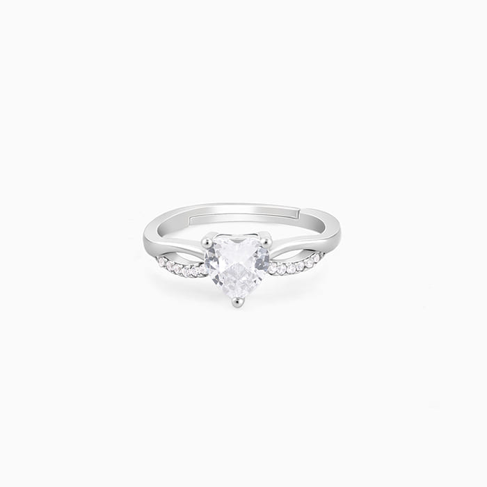 Silver Endless Heart Ring