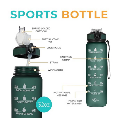 SOLARA Unbreakable Water Bottle - Hunter Green
