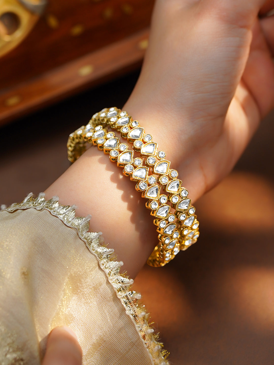 Celebration Shine Kundan Crystal Bangles
