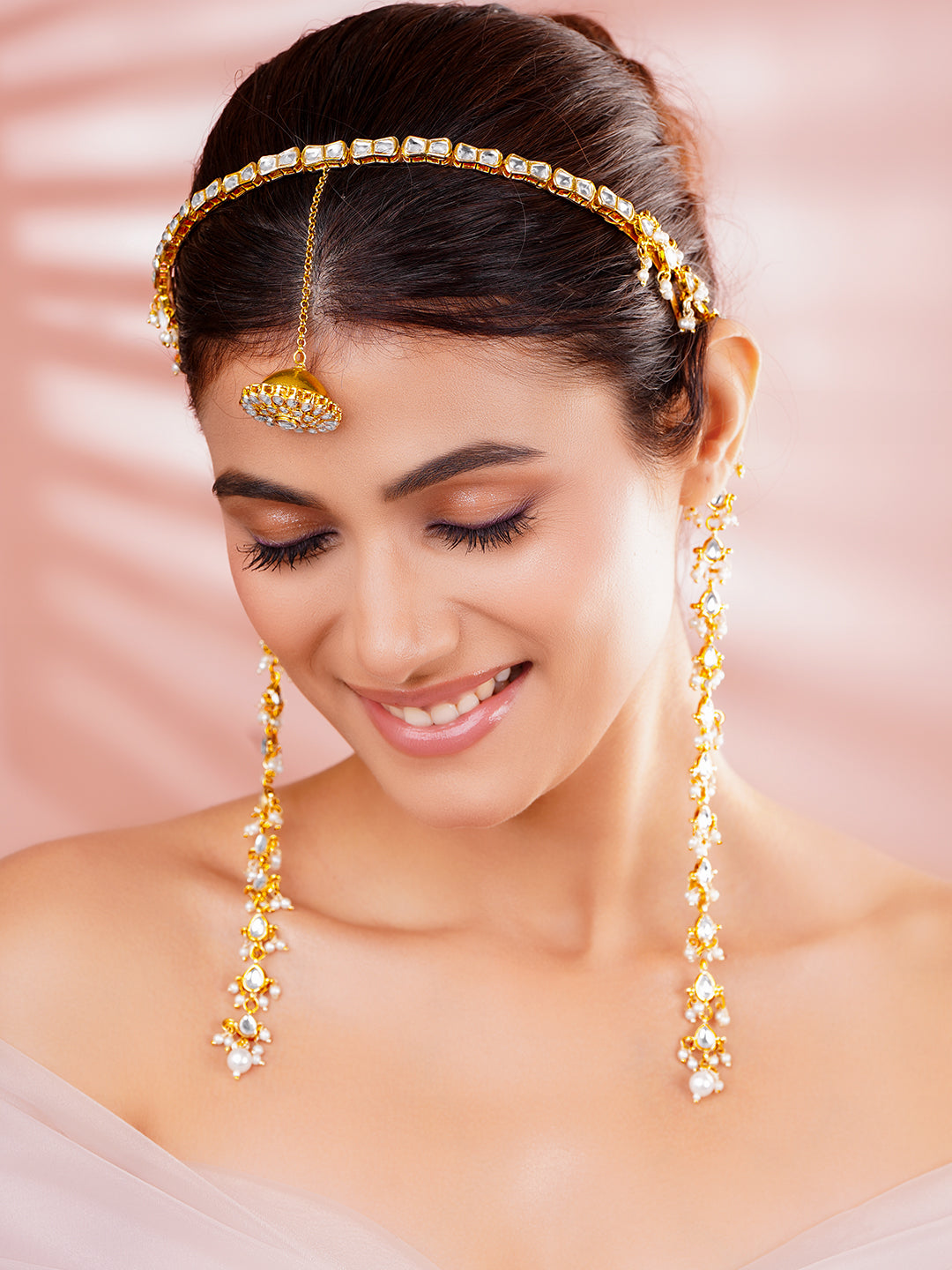 Royal Pearl Kundan Hairband Accessory