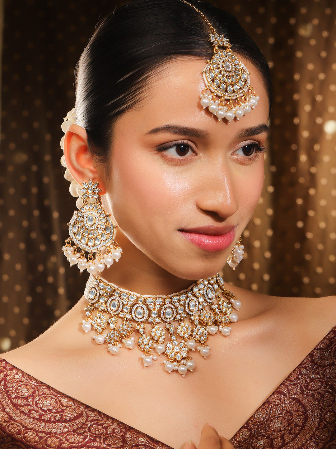 Whisper Between Kundan & Pearl Choker Set