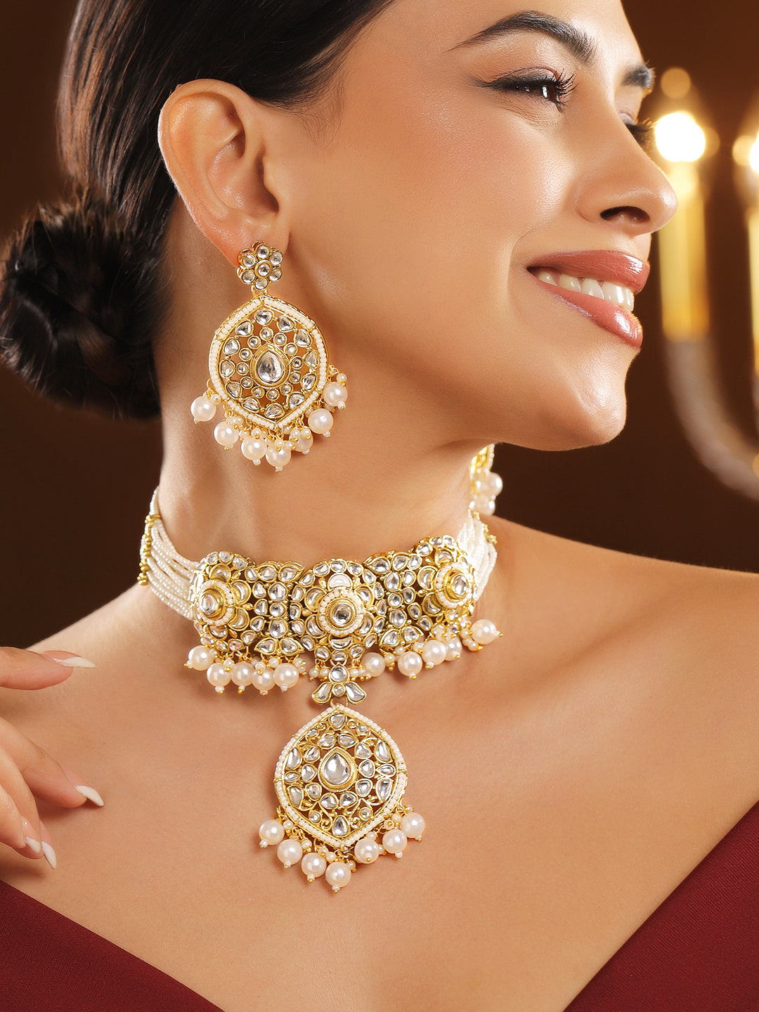 Art of Ivory Glow Kundan Choker Set