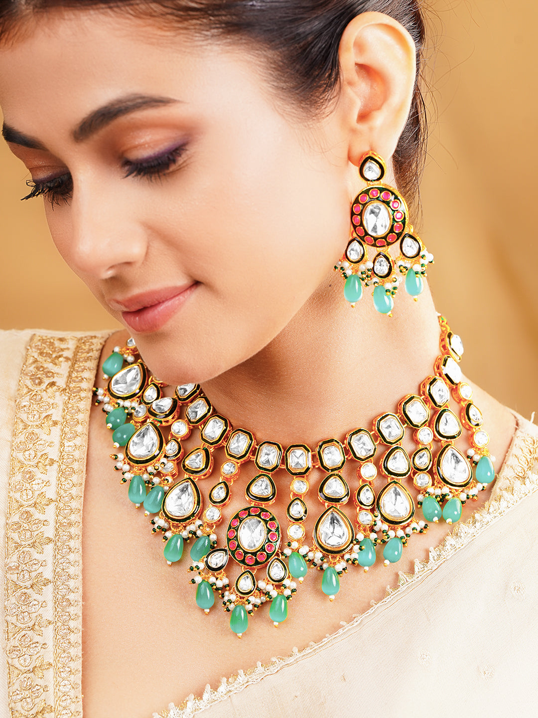 Bridal Glow Kundan Statement Necklace Set