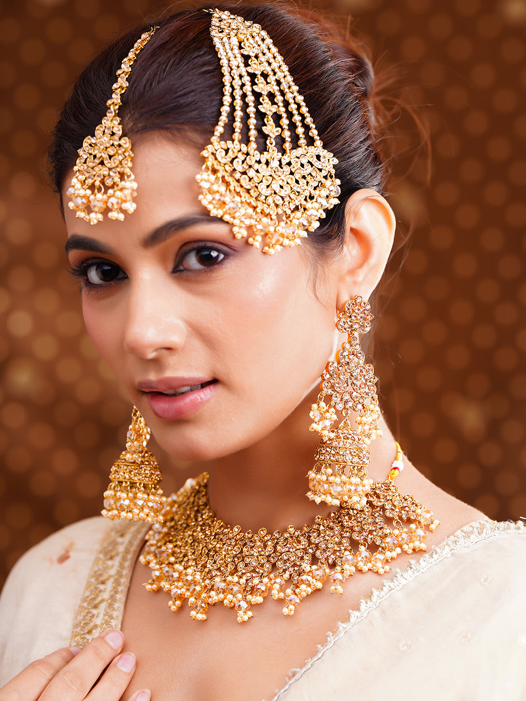 Golden Heirloom Pearl Drape Jewellery Set