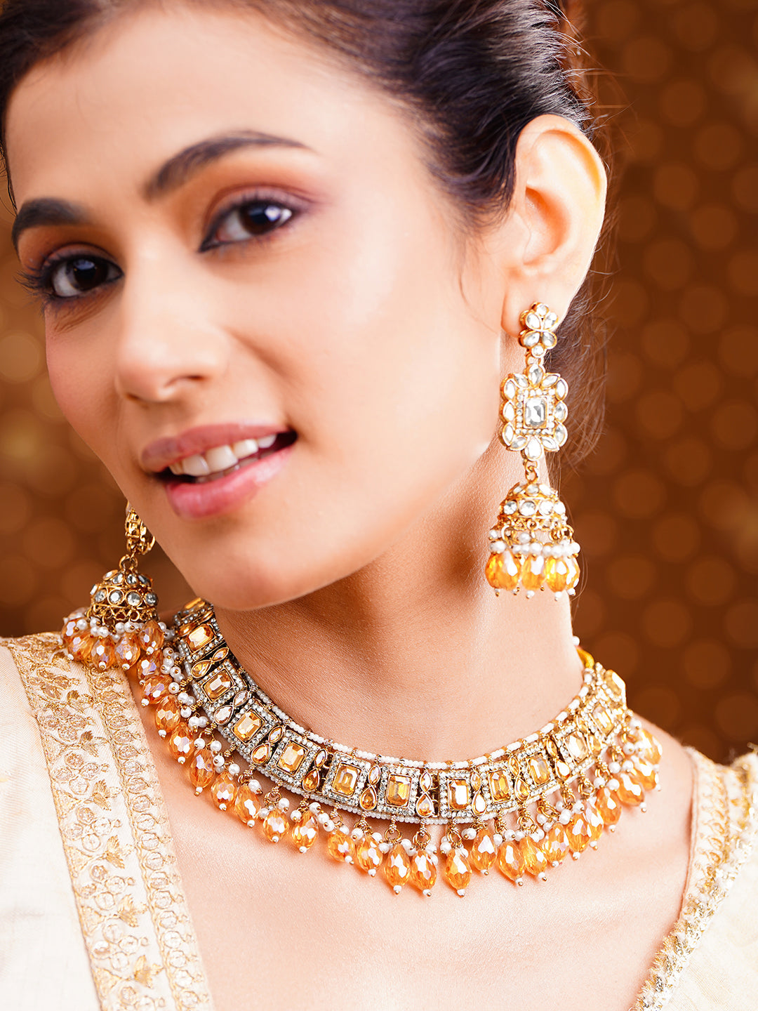 Champagne Dusk Bridal Necklace Set