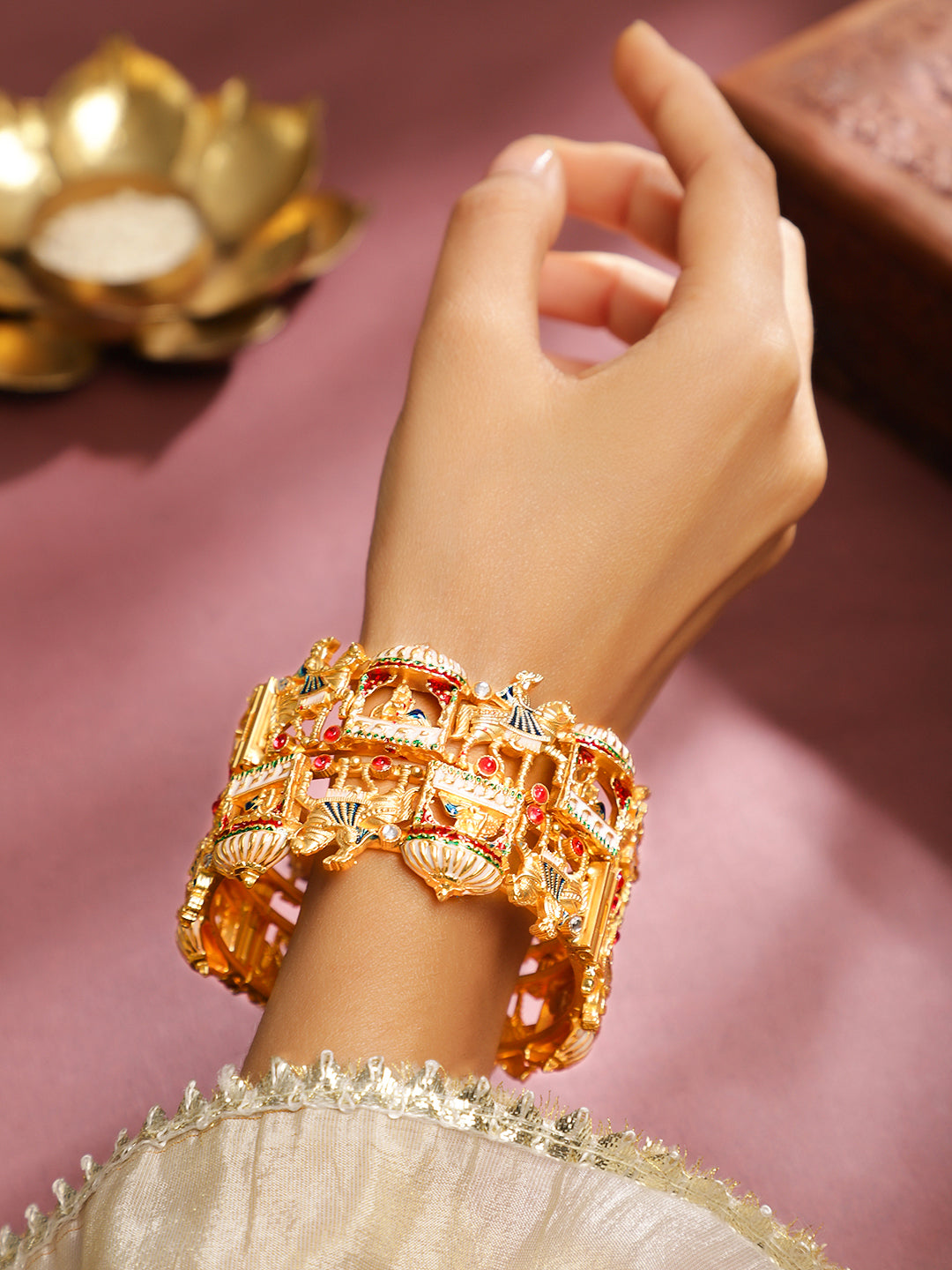 Temple-Inspired Colourful Bangles