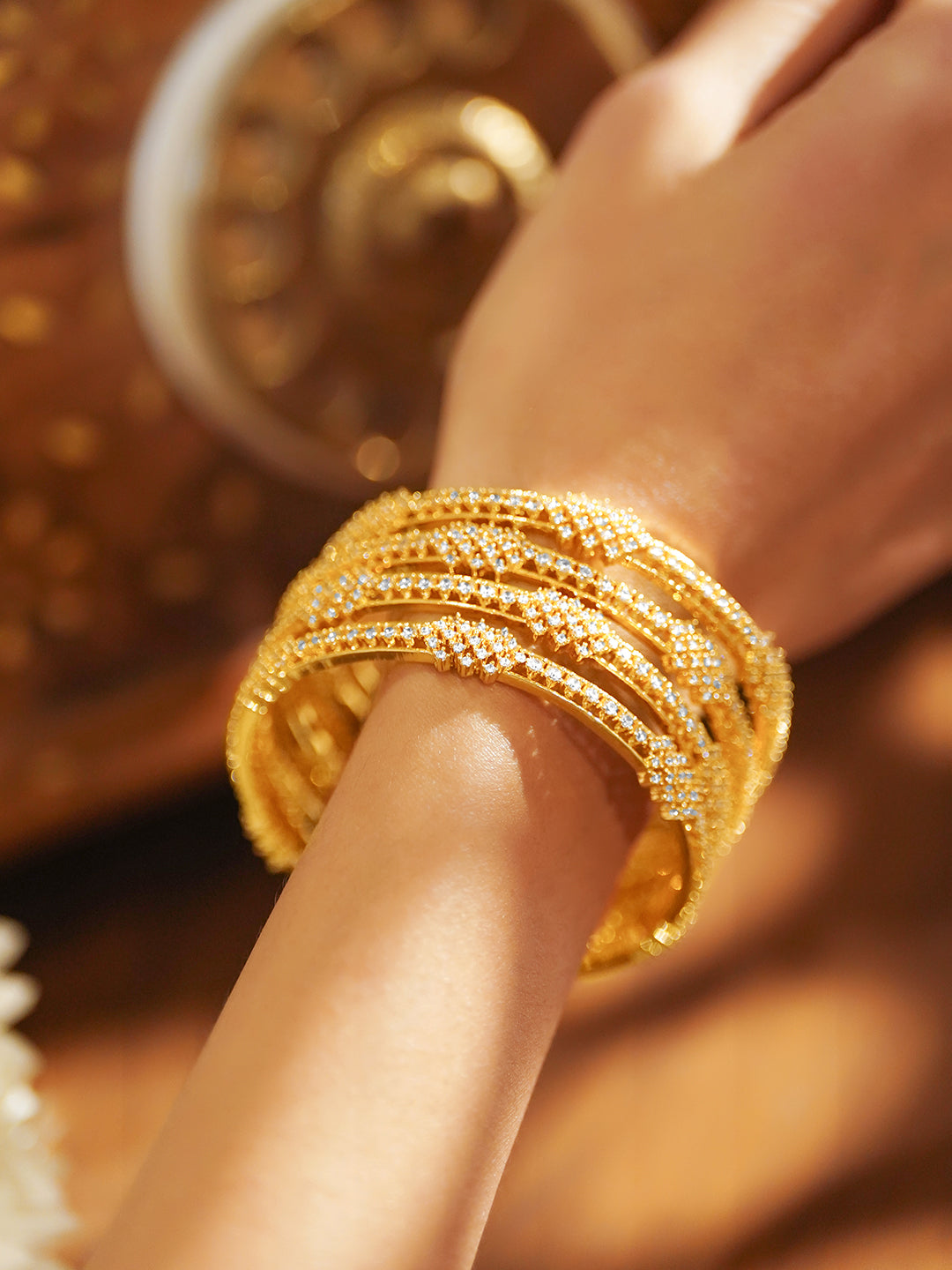 American Diamond Zirconia Bangles Set of 4