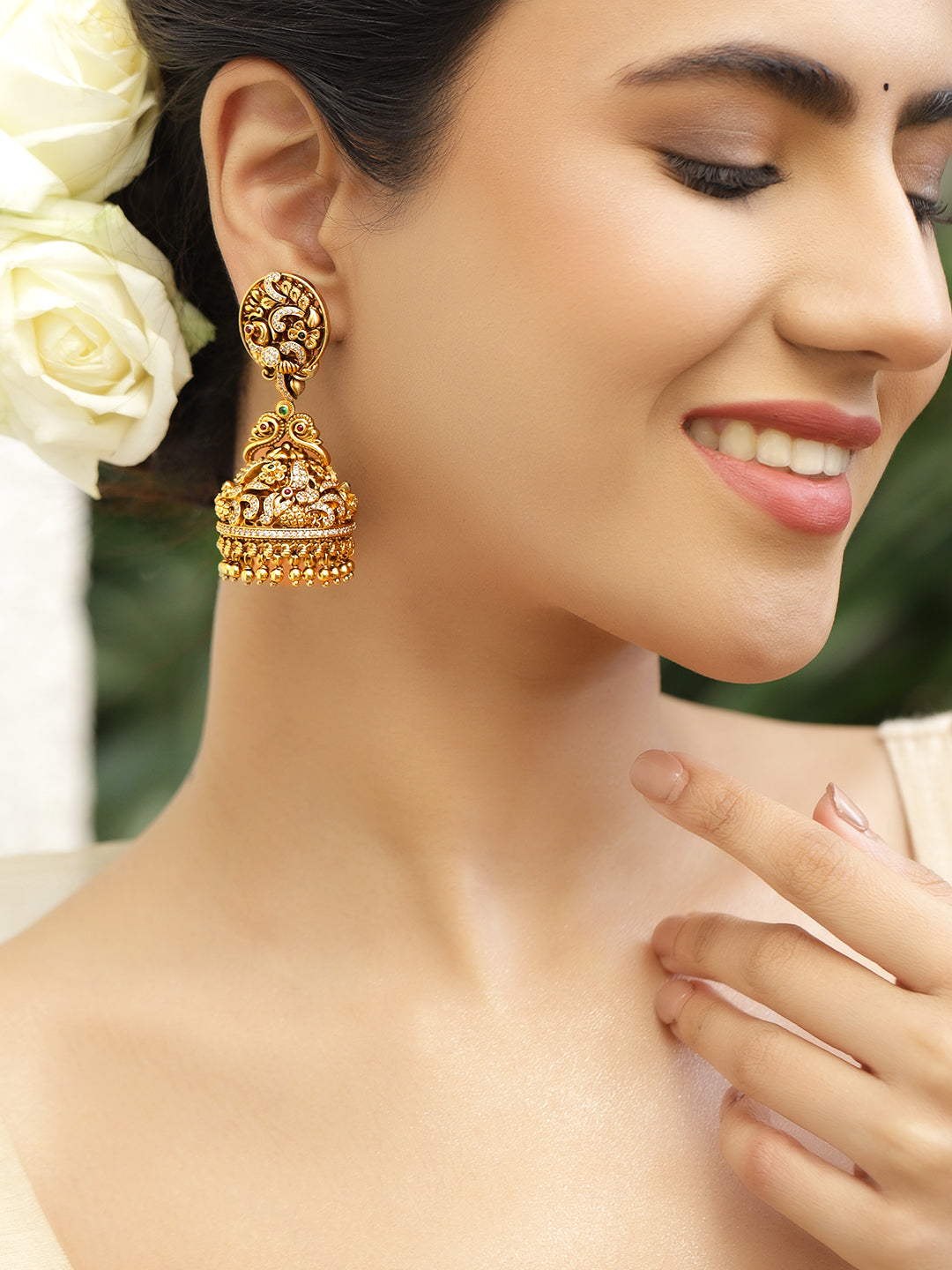 Gold Toned Ethnic Jhumkas