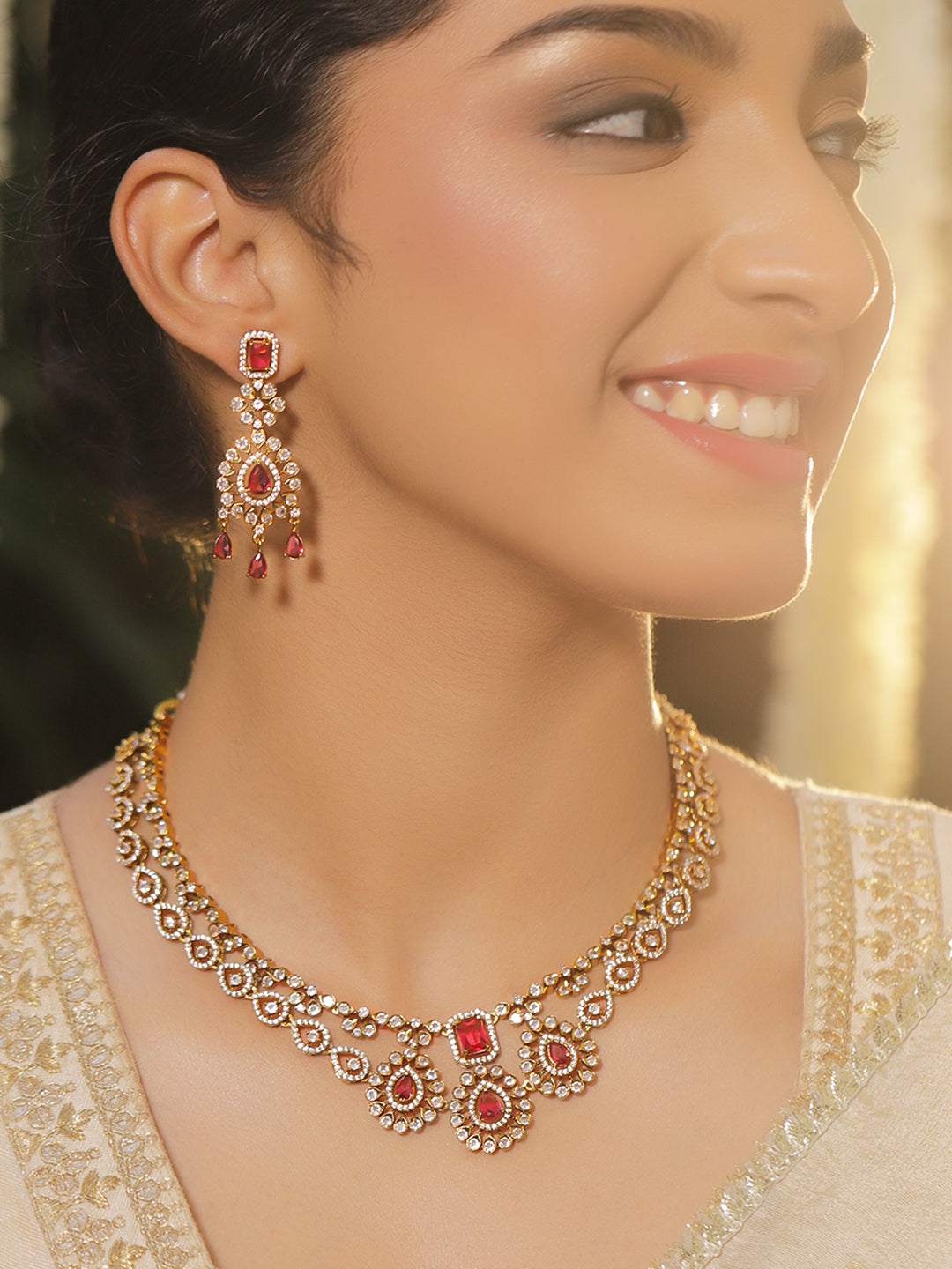 Tale of Ruby & Rose Necklace Set