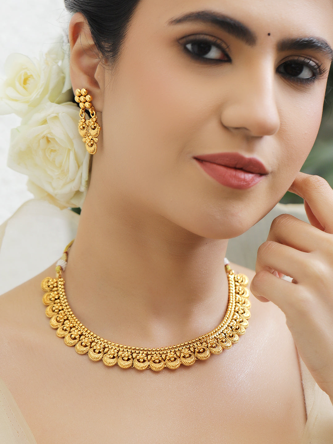 Gold Toned Necklace Set
