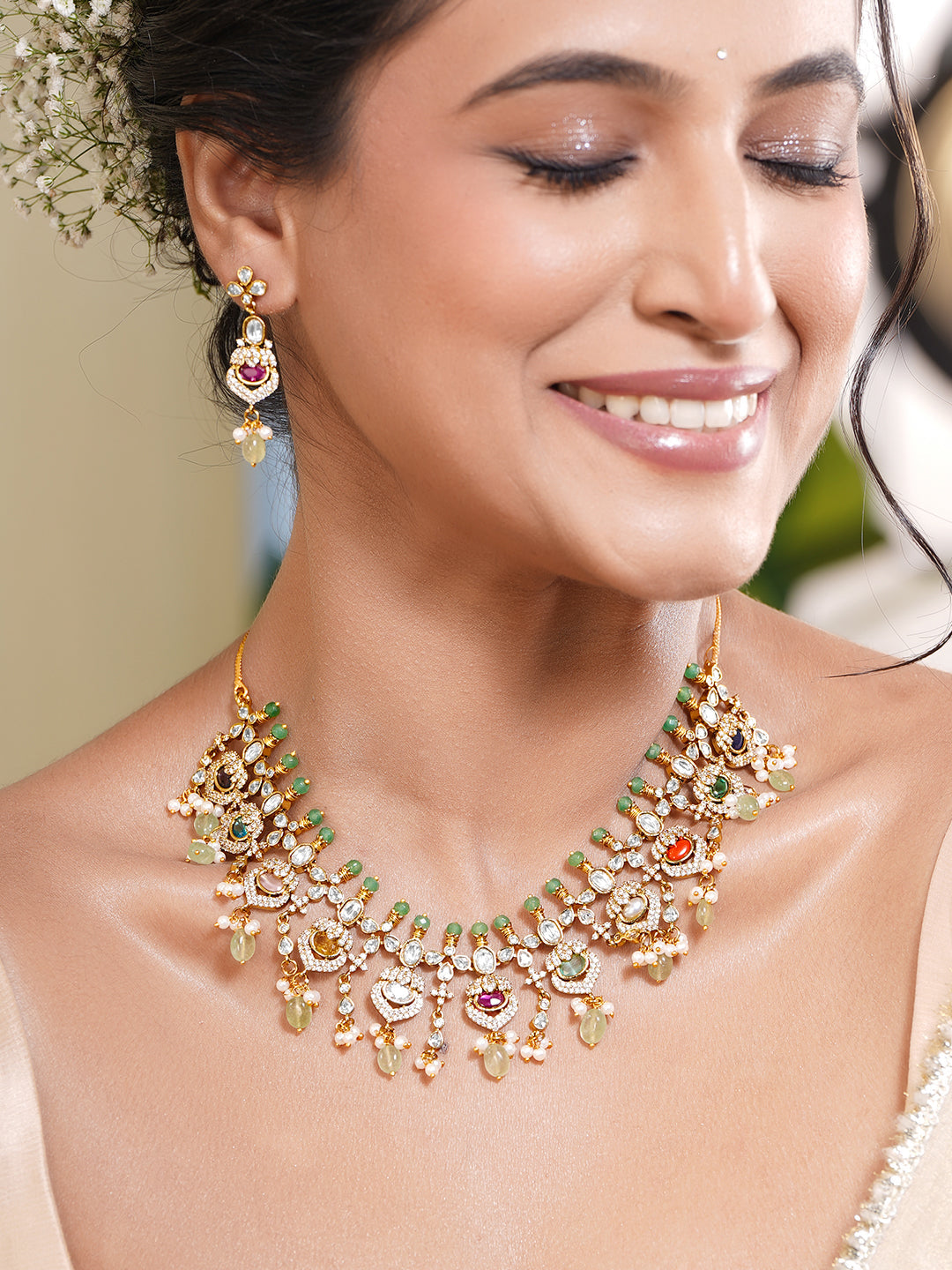 Kundan Multicolor Drop Necklace Set
