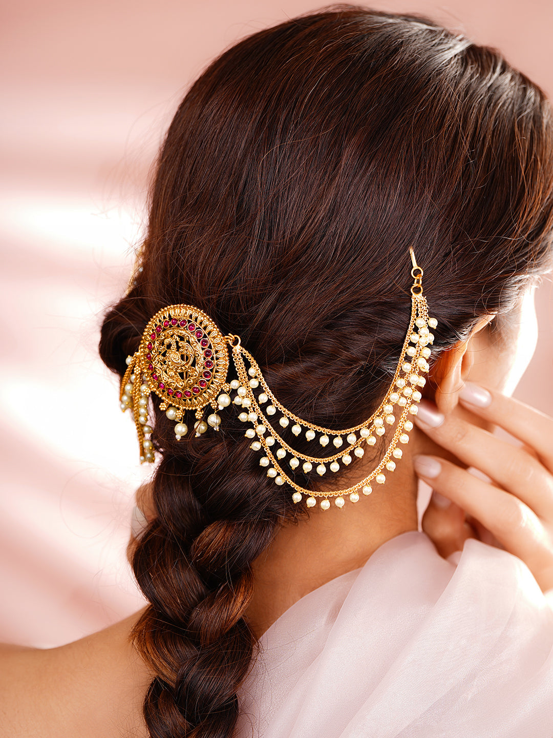 Temple Pearl Chain Hair Accessory