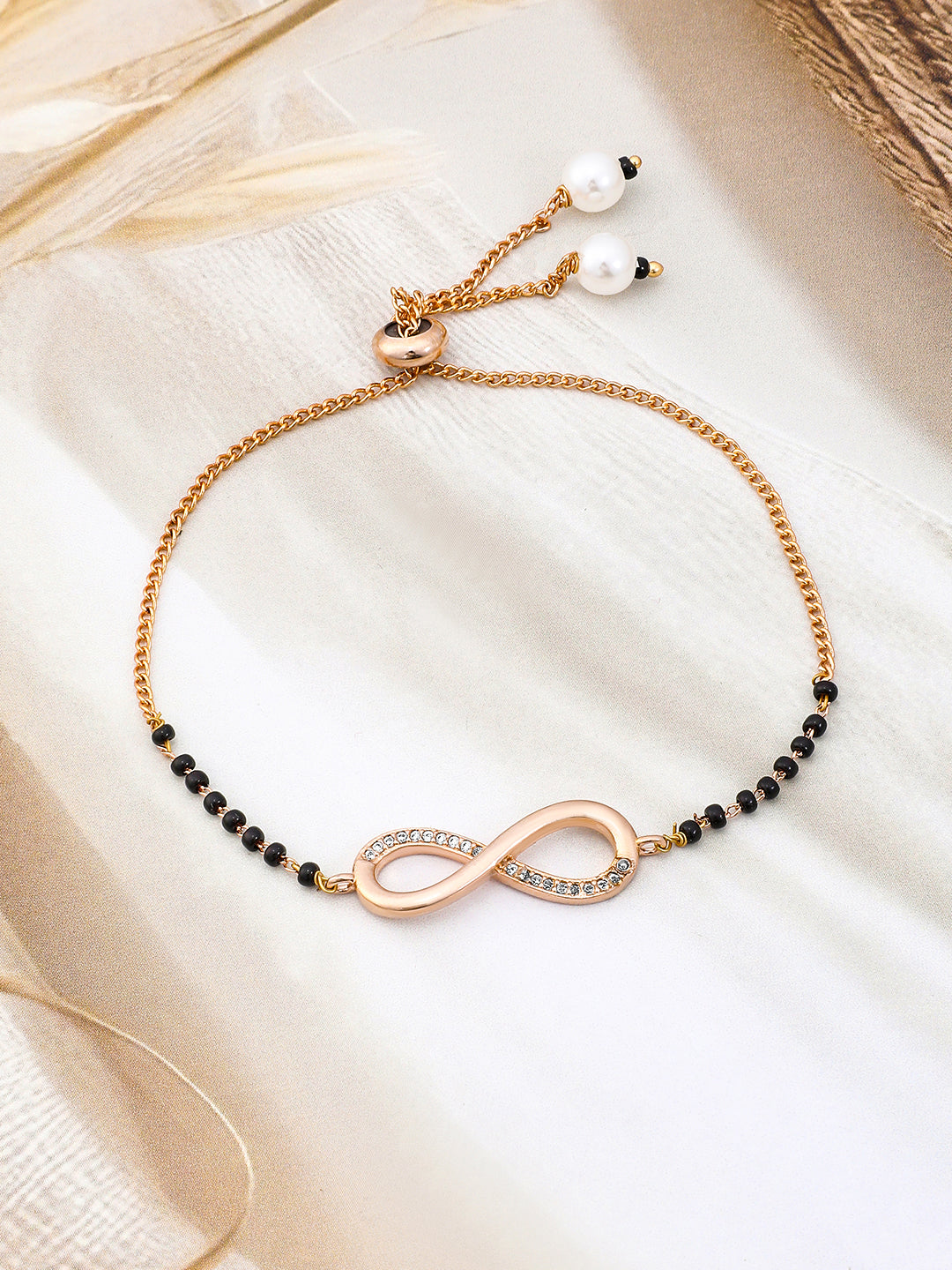 American Diamond Zirconia Infinity Mangalsutra Bracelet