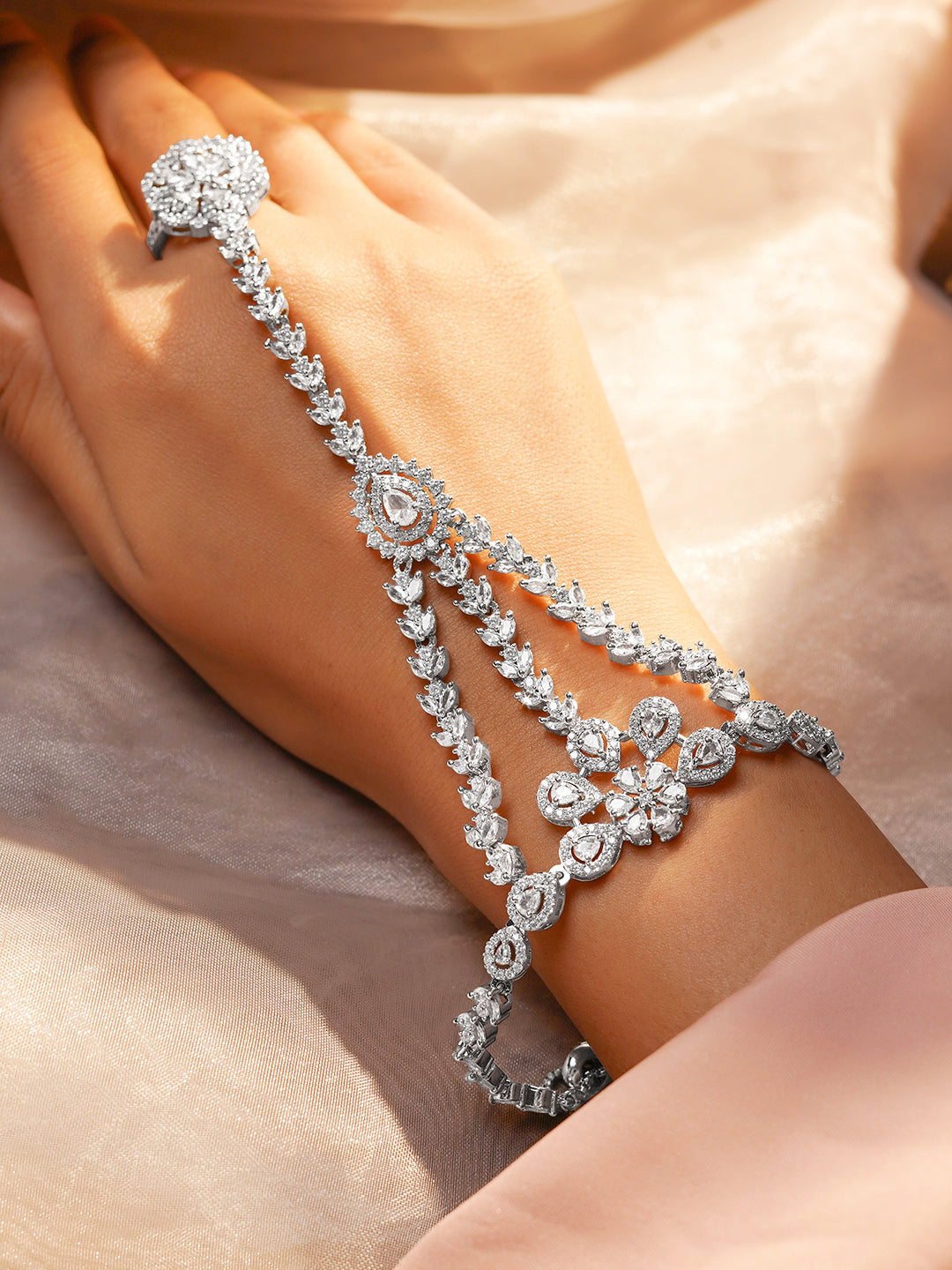 Crystal Bloom Hand Harness Bracelet