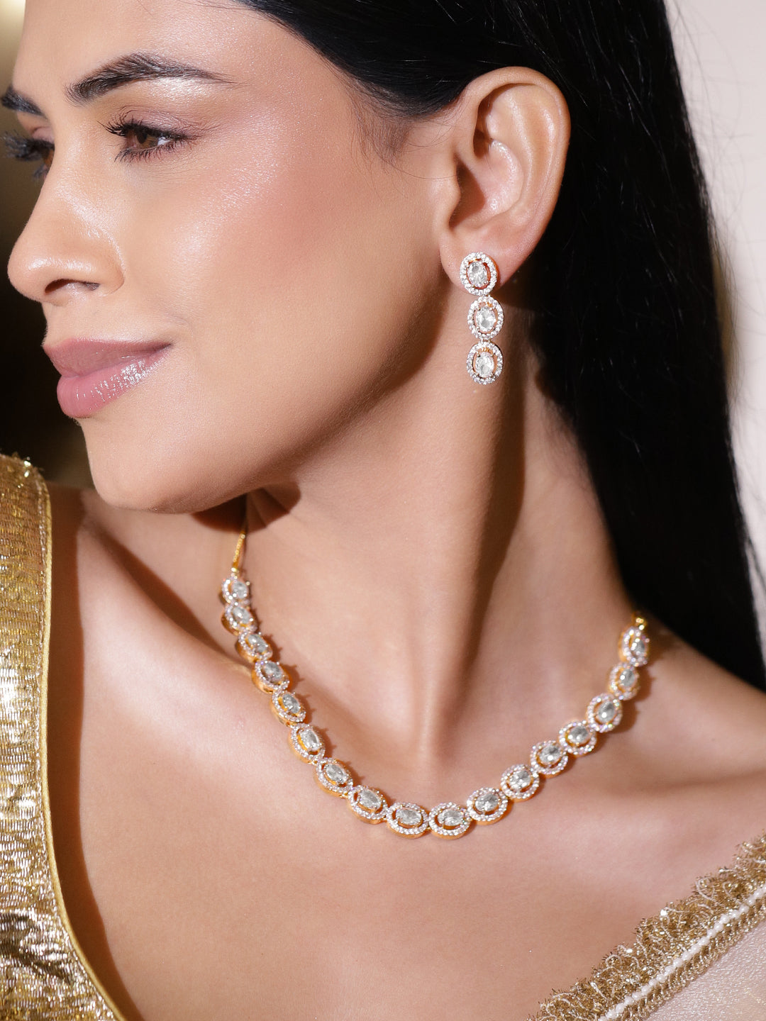 Pure Glow American Diamond Zirconia Necklace Set
