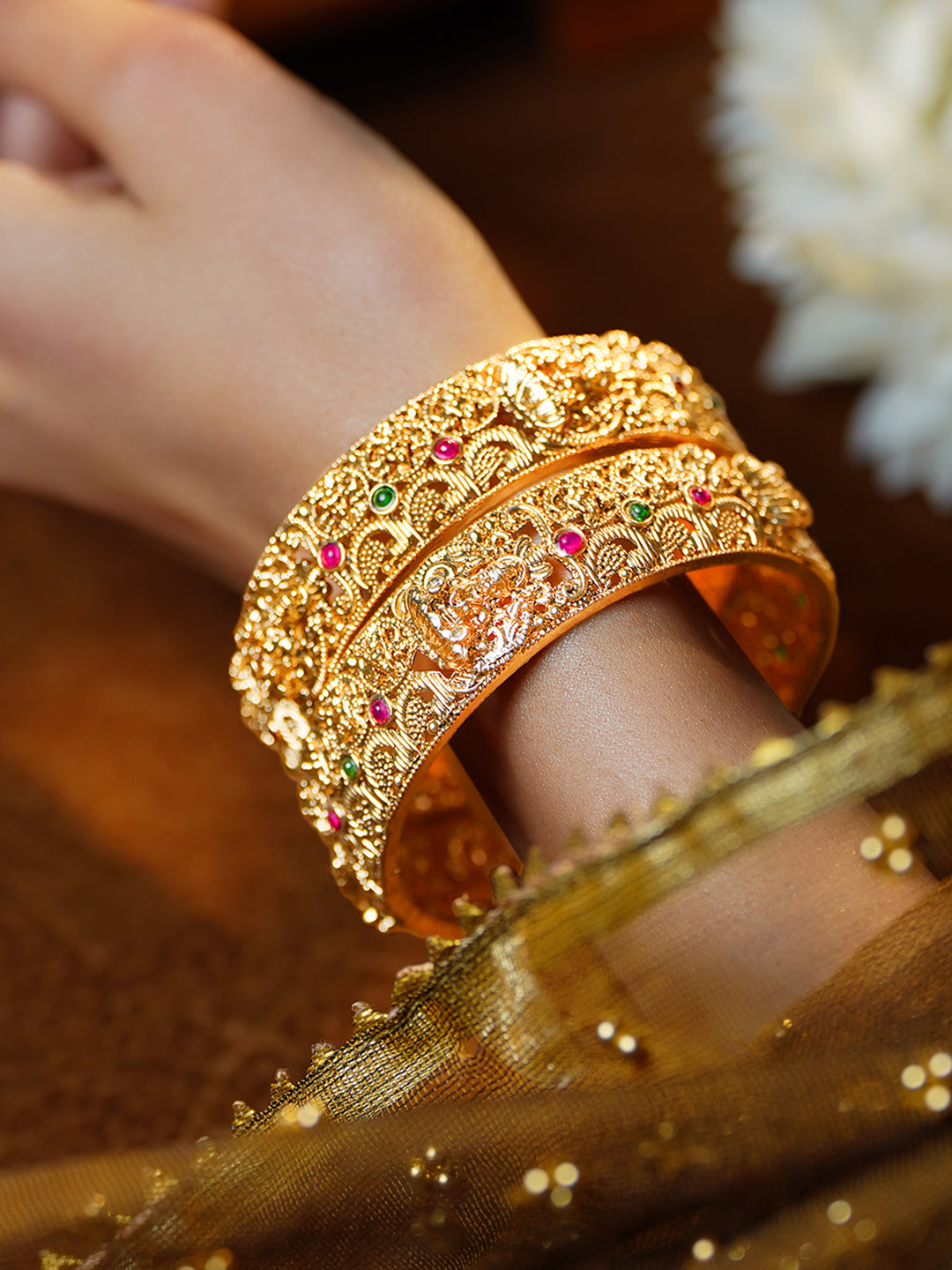 Heritage Temple Gold Luxe Bangles Set
