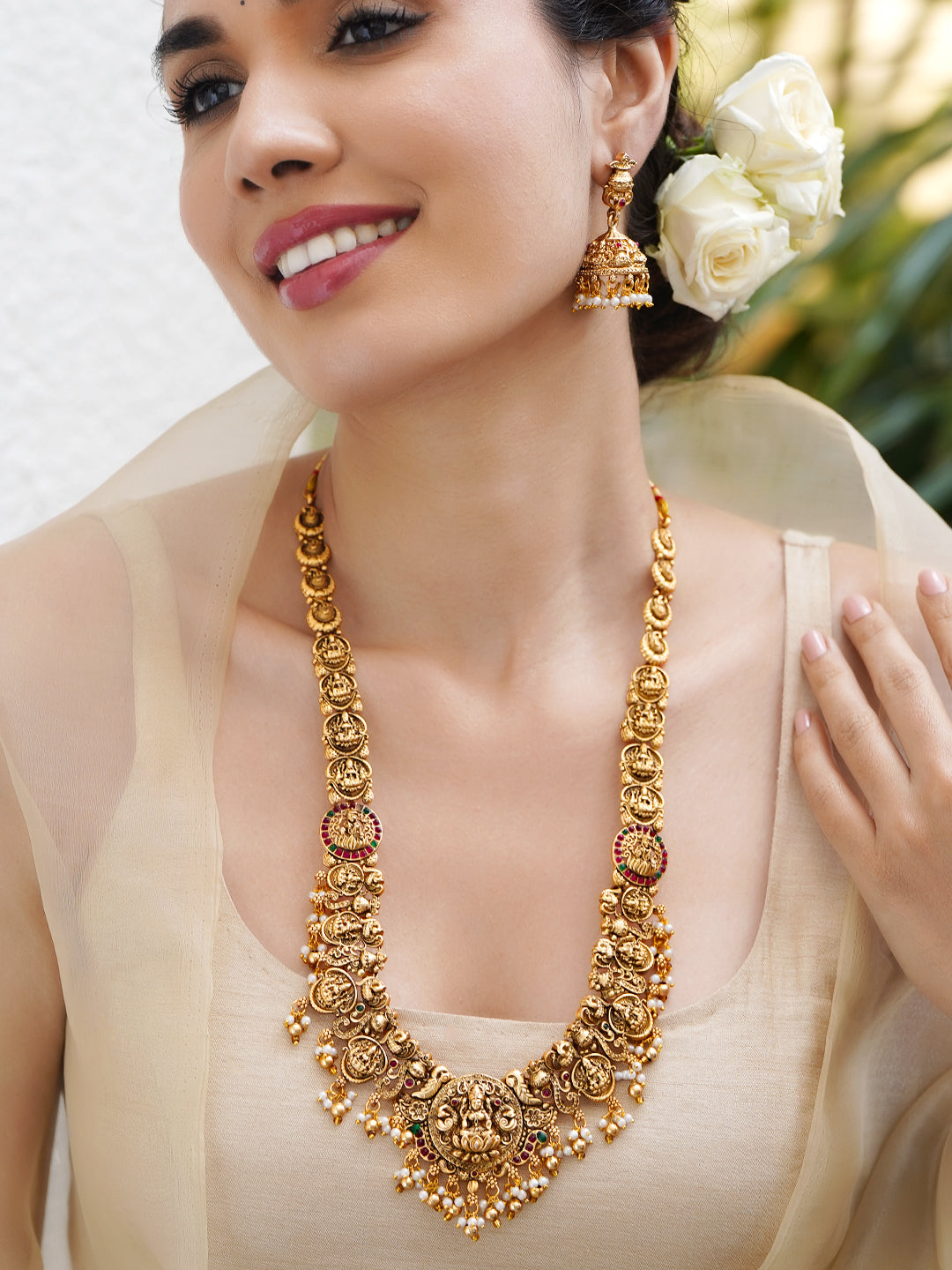 Rainbow Script Kundan Necklace Set