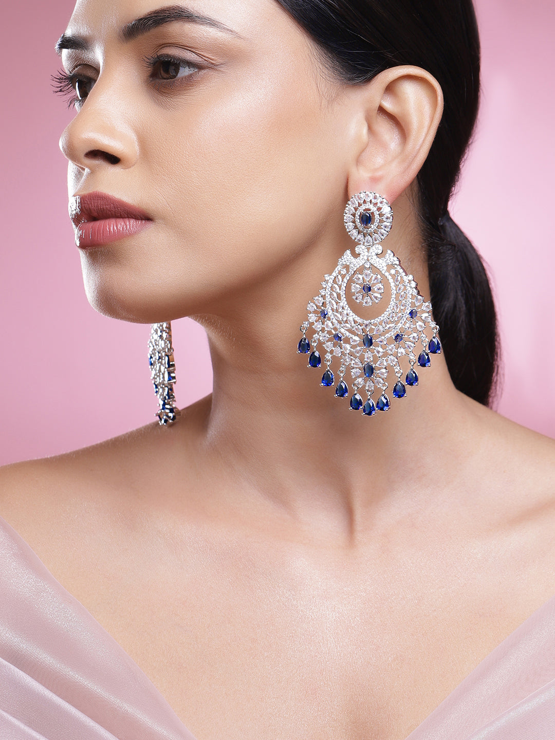 Royal Blue Sapphire Starlight Chandelier Earrings
