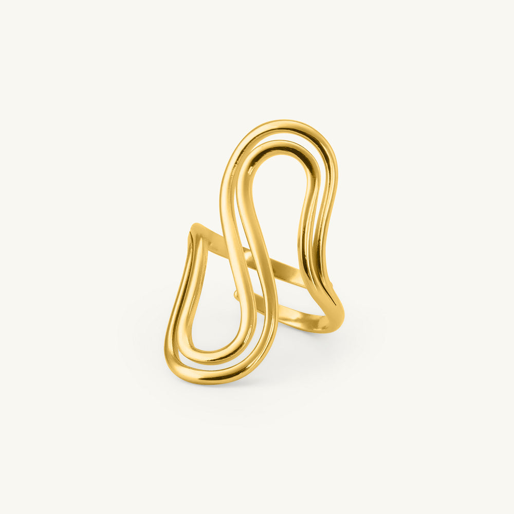 Golden Loop Flow Ring