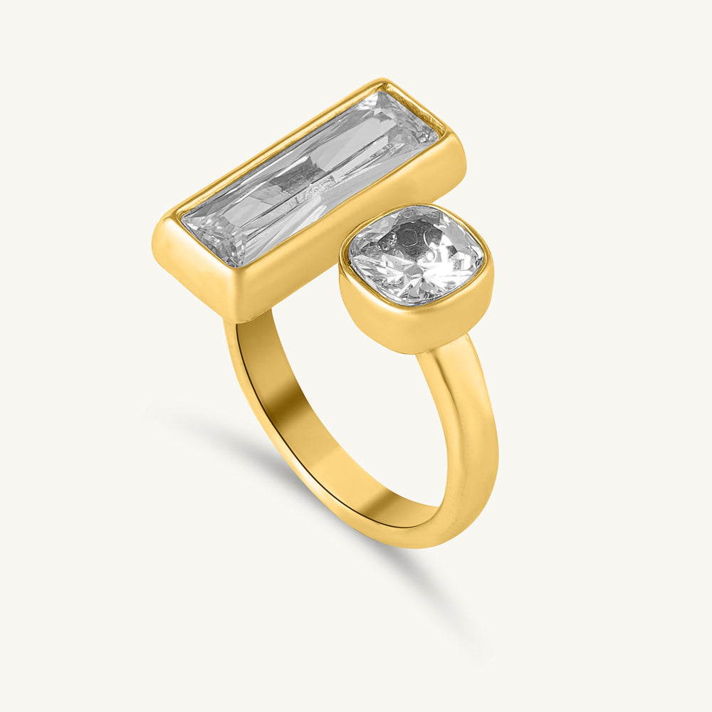 Bold Baguette & Round Duo Ring