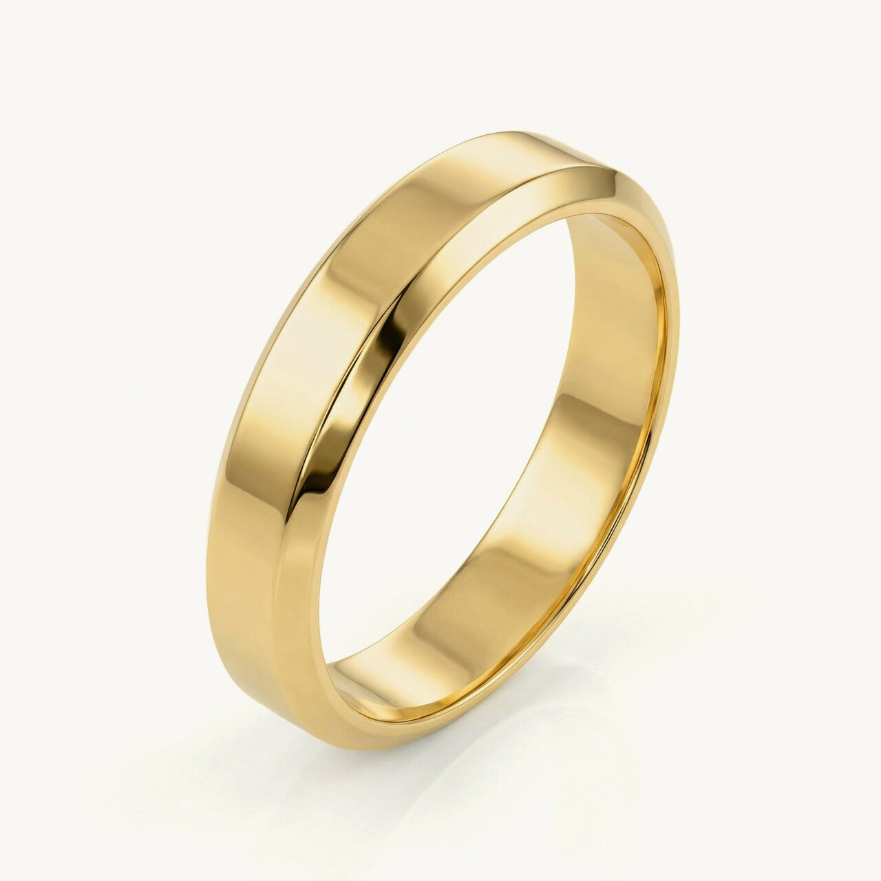 Sleek Edge Golden Band Ring