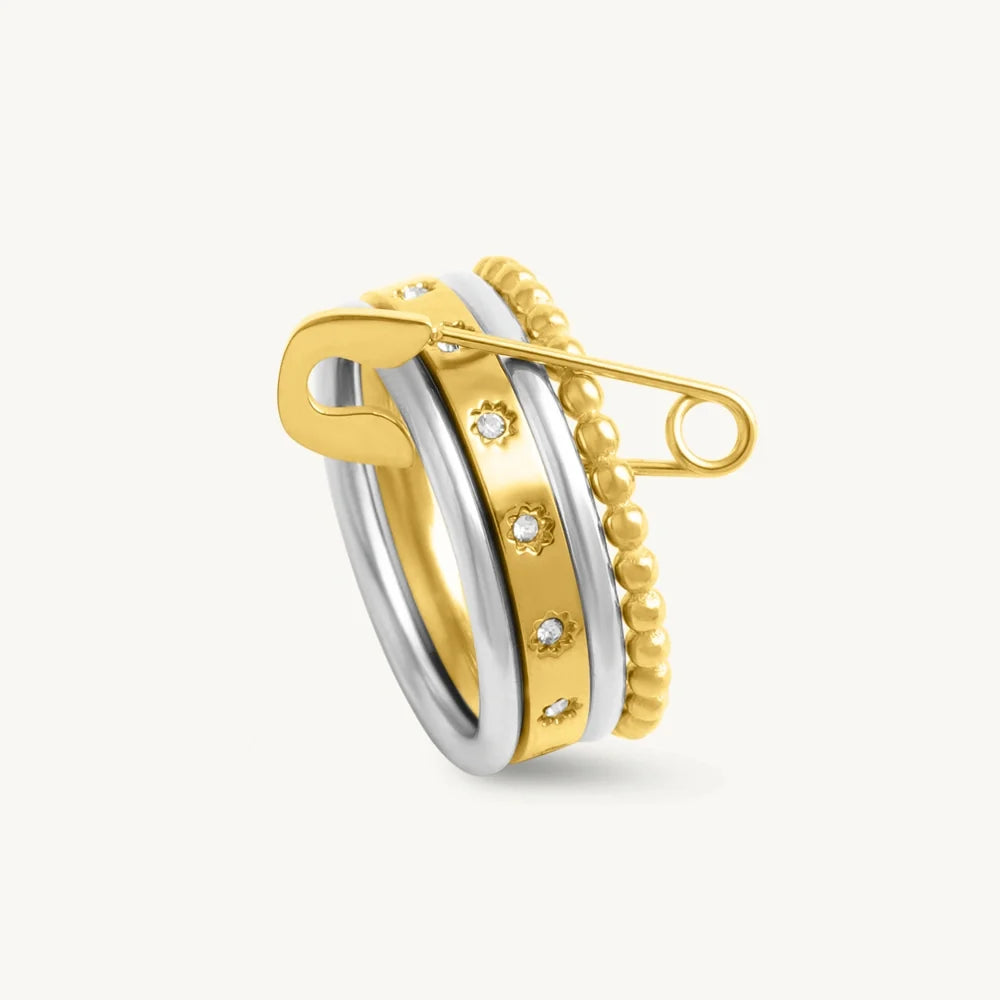 Glimmer Link Mixed Band Ring