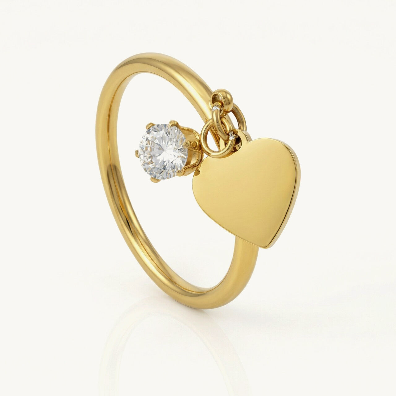 Keepsake Heart Crystal Dangle Ring