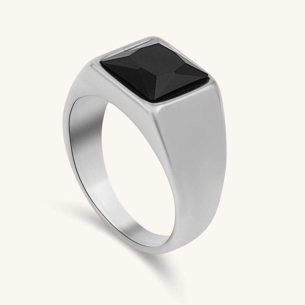Bold Sleek Edge Signet Ring
