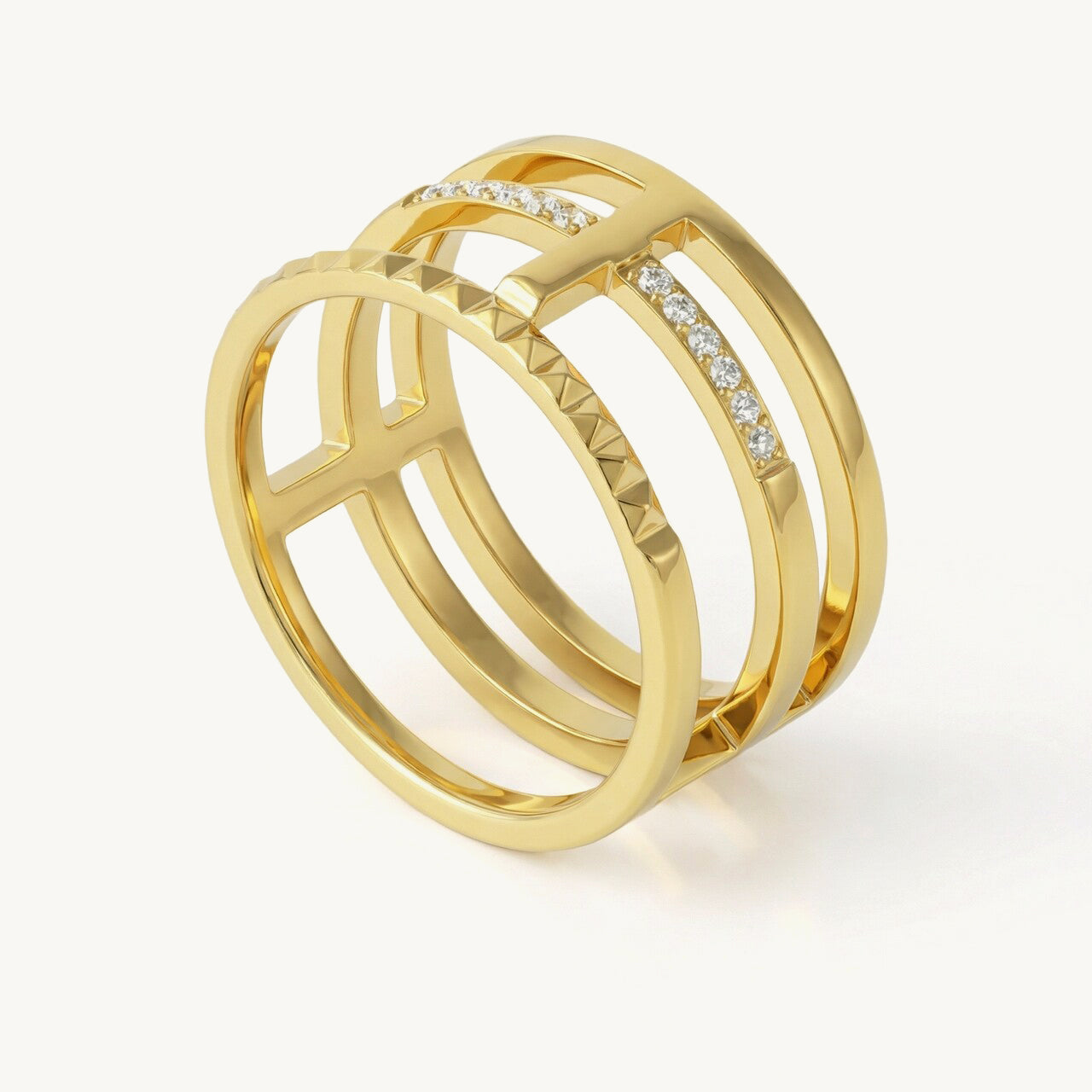 Contemporary Triple Band Ring