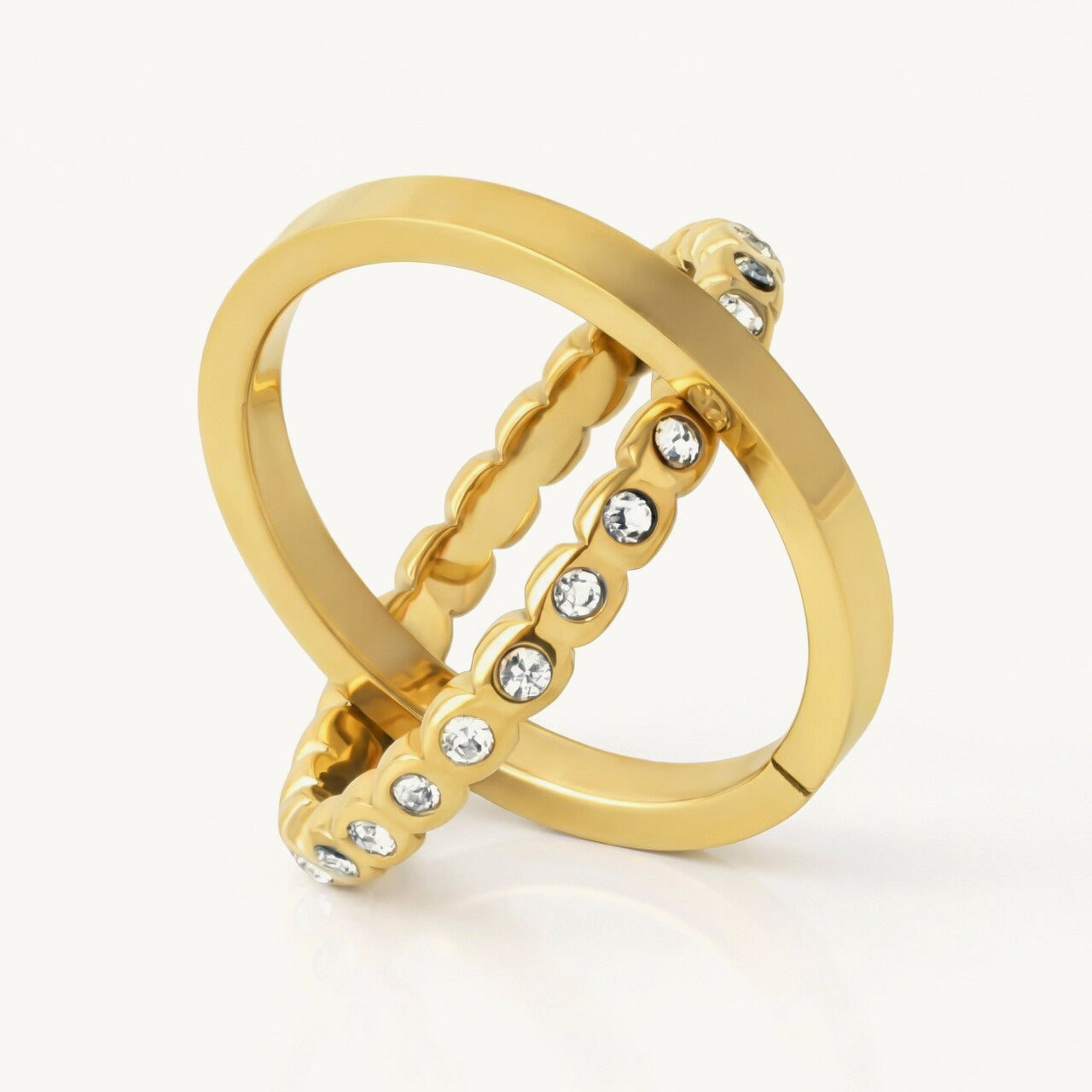 Delicate Stone Set Stack Ring