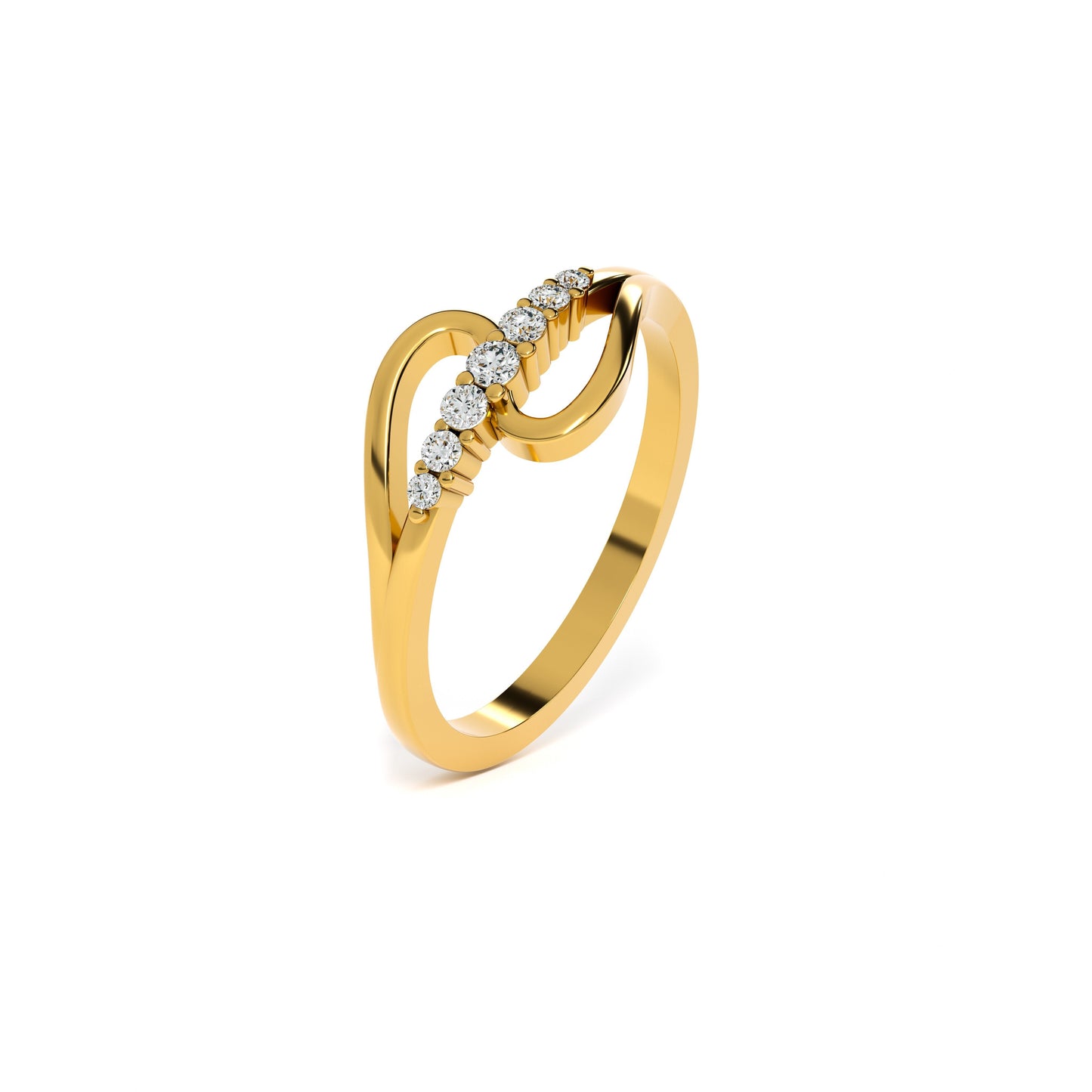Graceful Curve 9KT Gold Laboratory Grown Diamond Ring