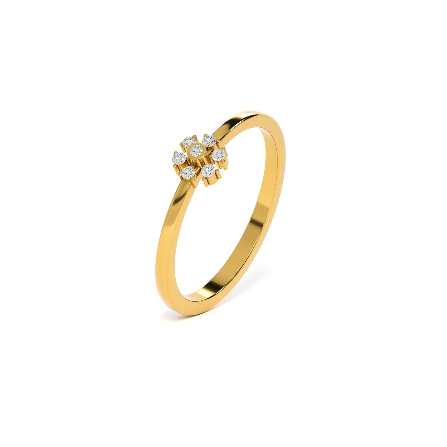 Daisy Charm 9KT Gold Laboratory Grown Diamond Ring