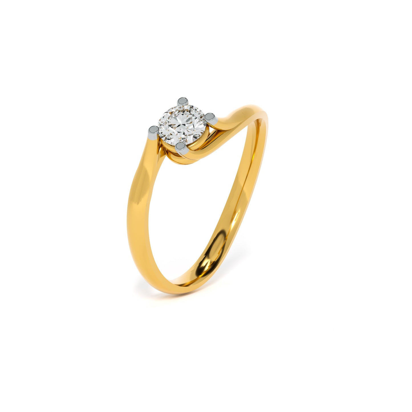 Graceful Twist 9KT Gold Laboratory Grown Diamond Ring