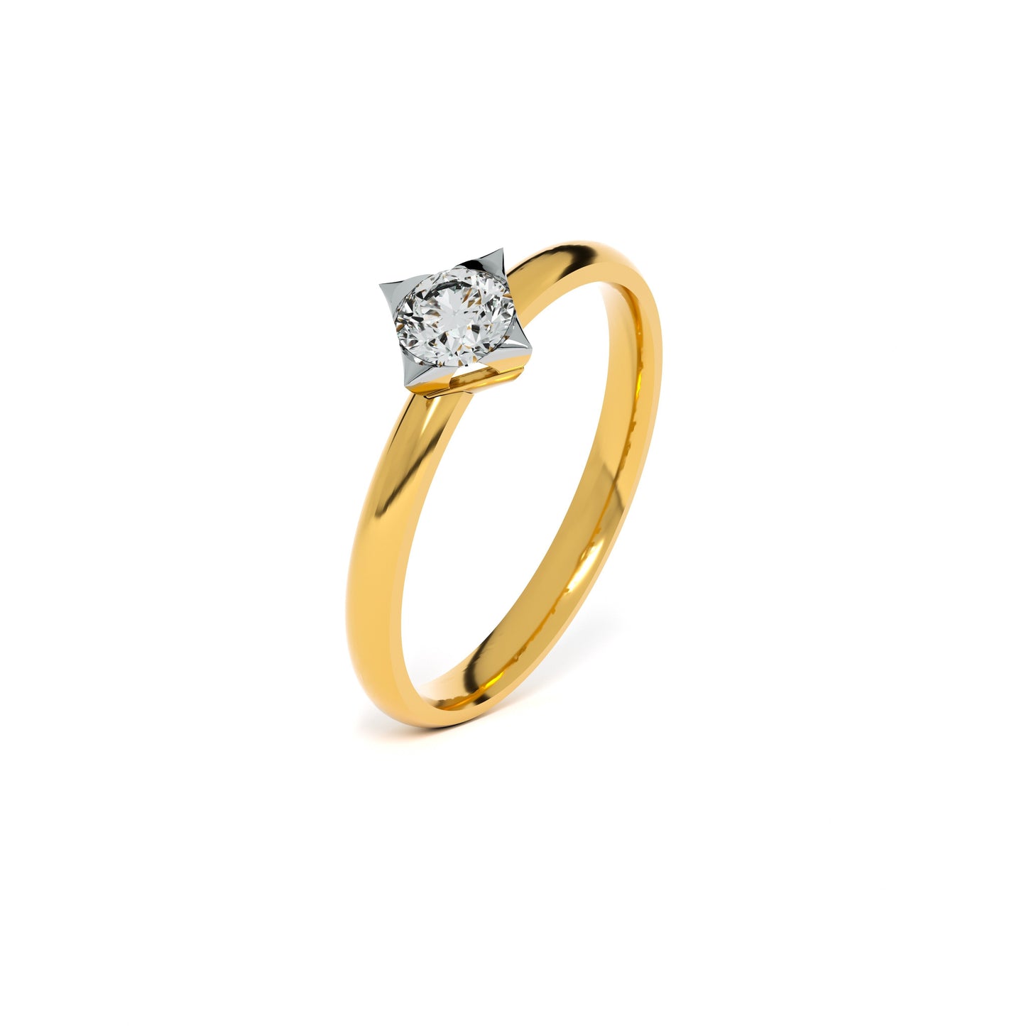 Timeless Round 9KT Gold Laboratory Grown Diamond Ring