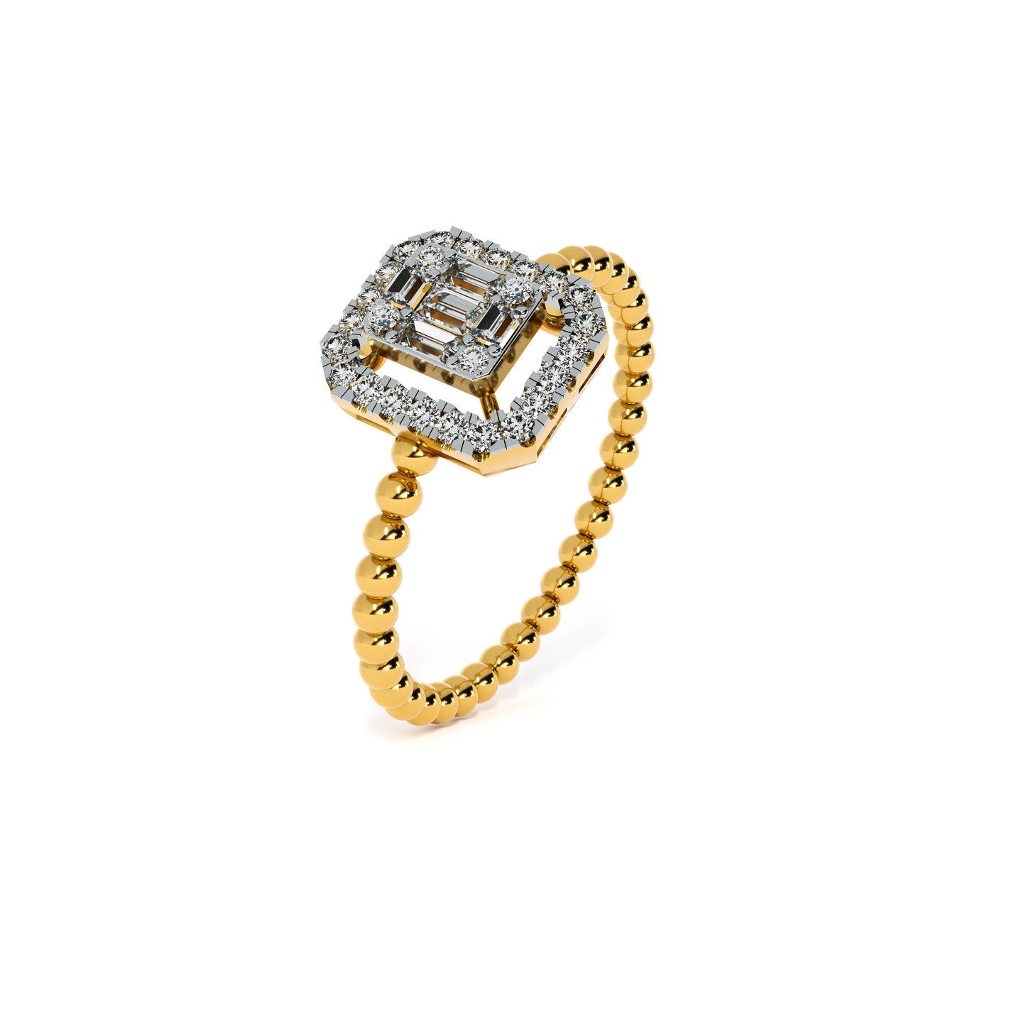 Elegant Halo 9KT Gold Laboratory Grown Diamond Ring