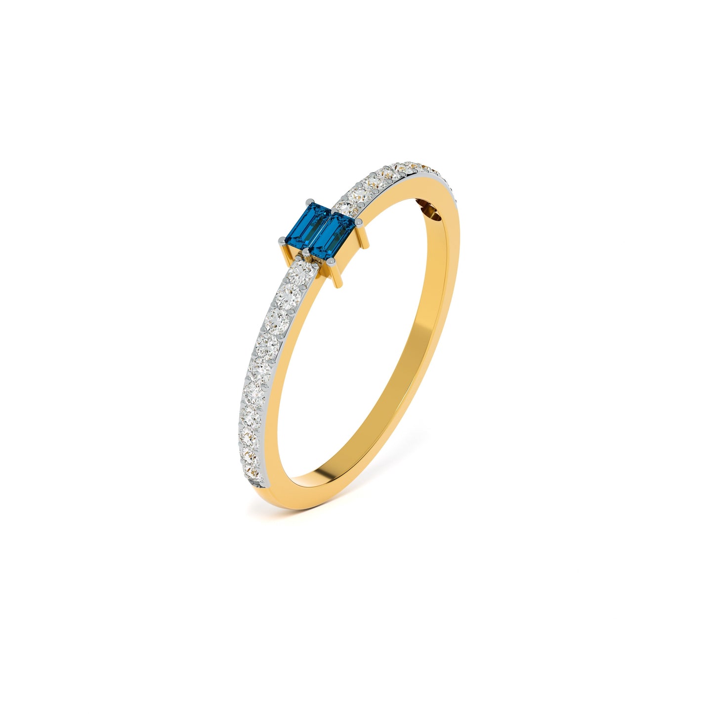 Sapphire Echo 9KT Gold Laboratory Grown Diamond Ring