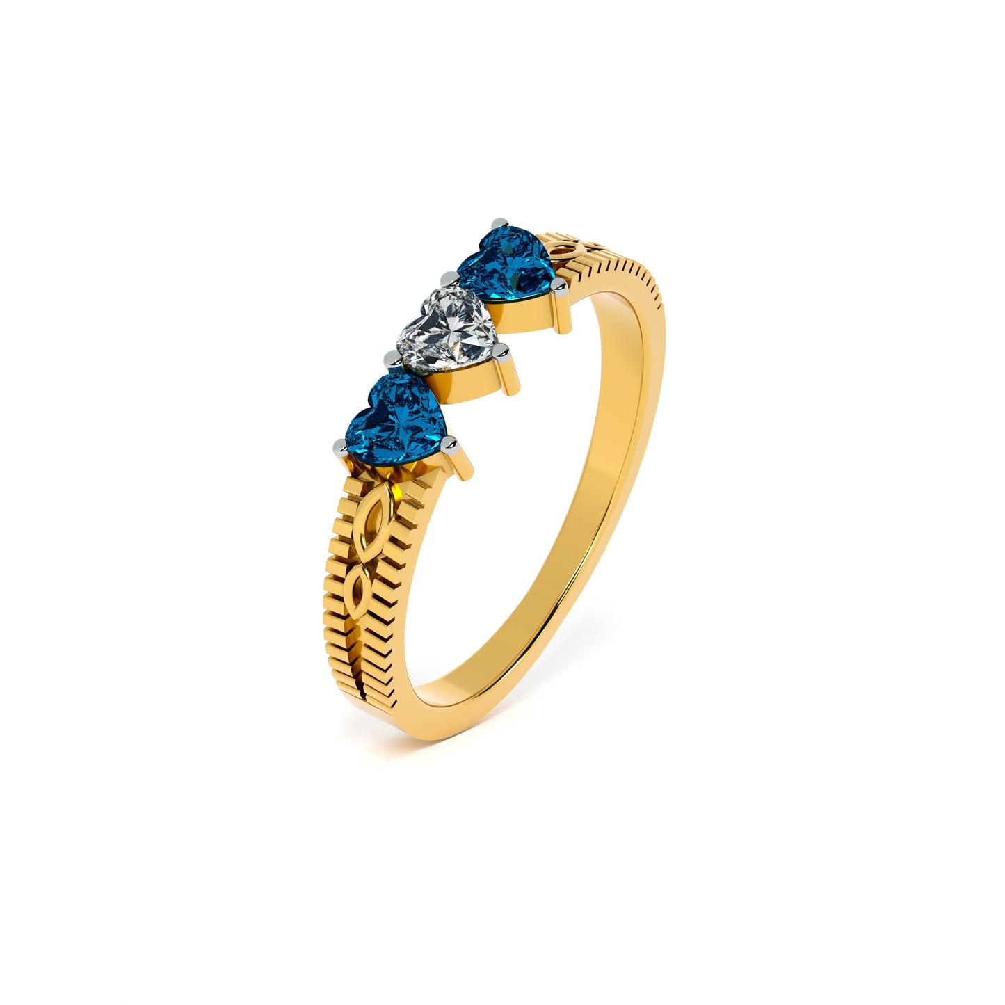 Midnight Royalty Sapphire 9KT Gold Laboratory Grown Diamond Ring