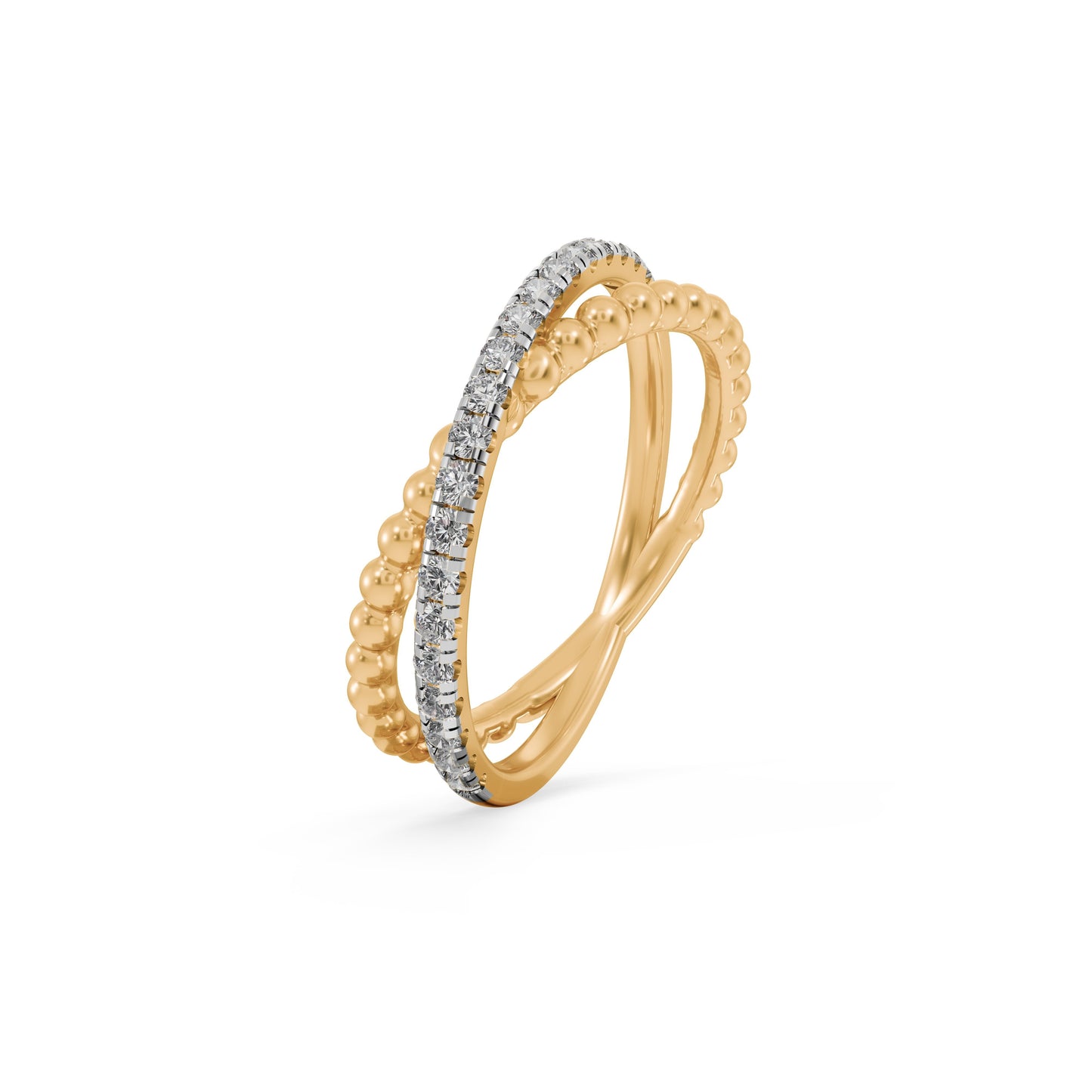 Crossover 9KT Gold Laboratory Grown Diamond Ring