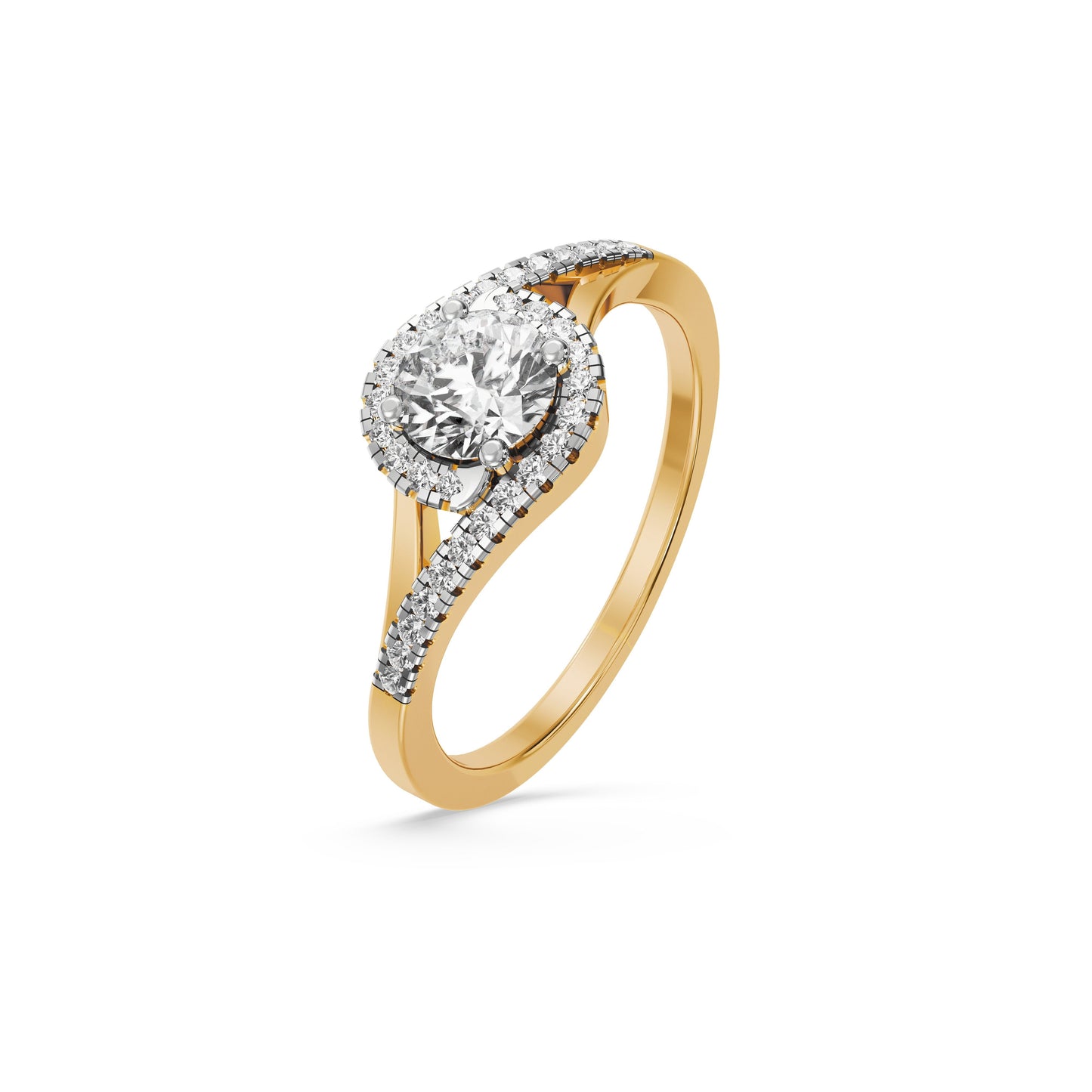Halo Curve 9KT Gold Laboratory Grown Diamond Ring