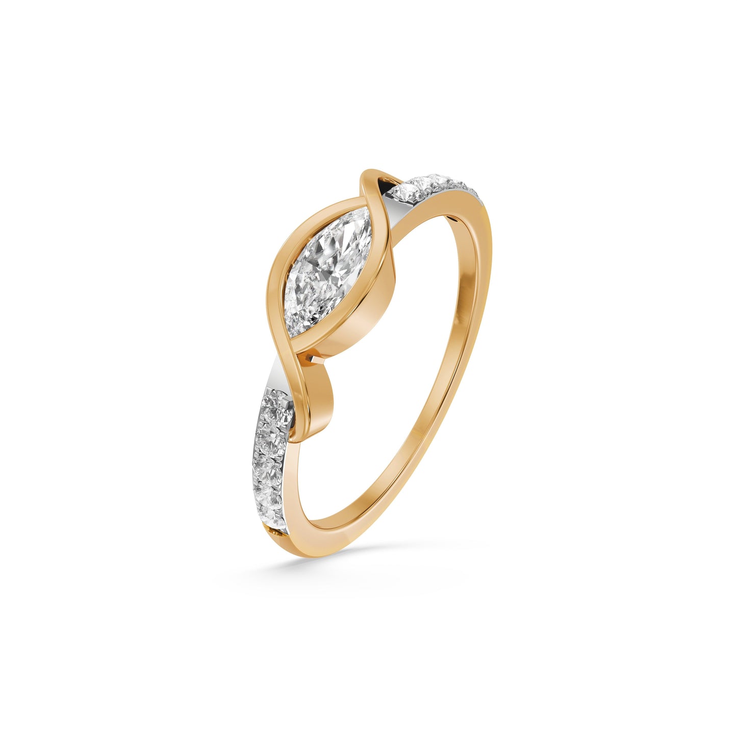Elara Flow 9KT Gold Laboratory Grown Diamond Ring