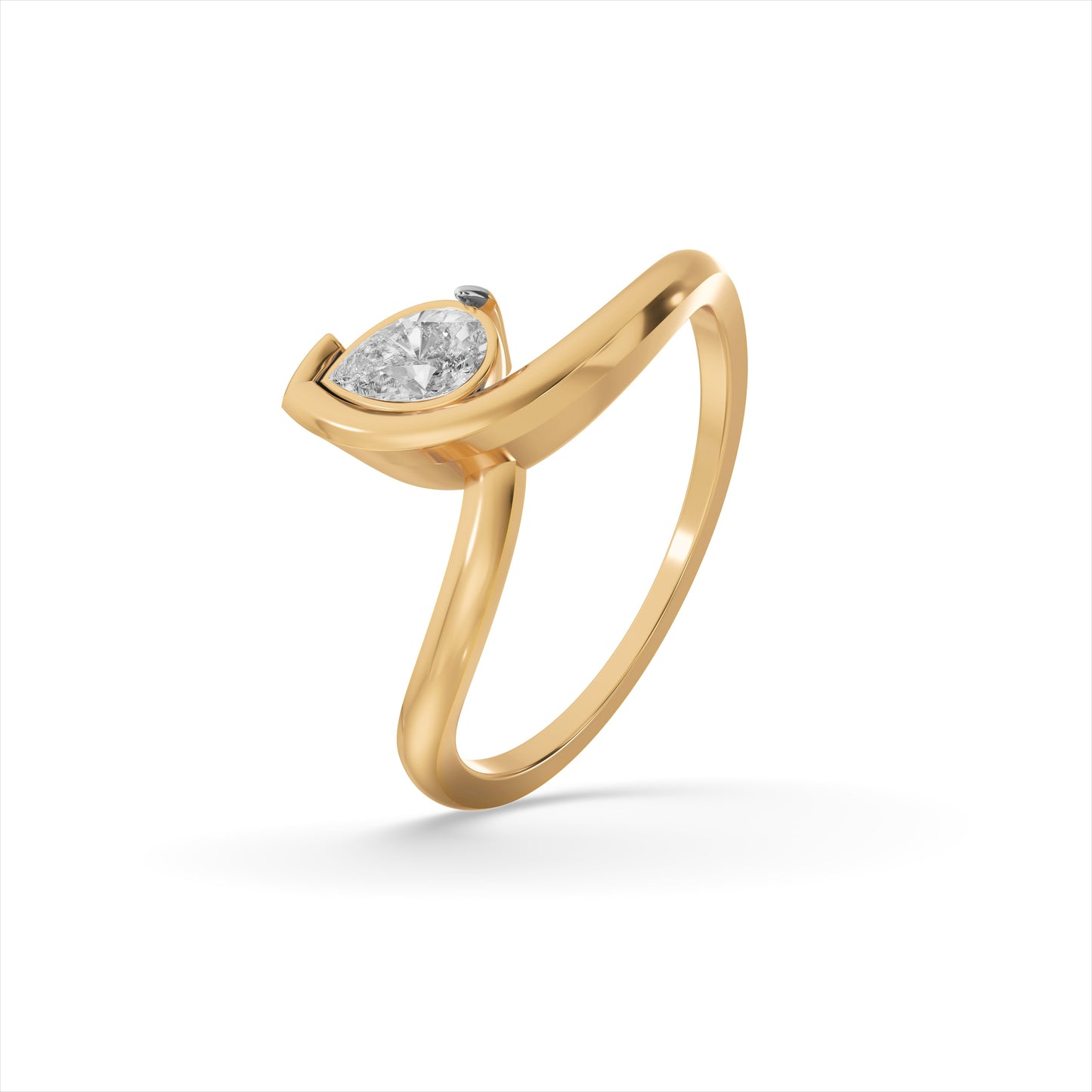 Pear Luxe 9KT Gold Laboratory Grown Diamond Ring