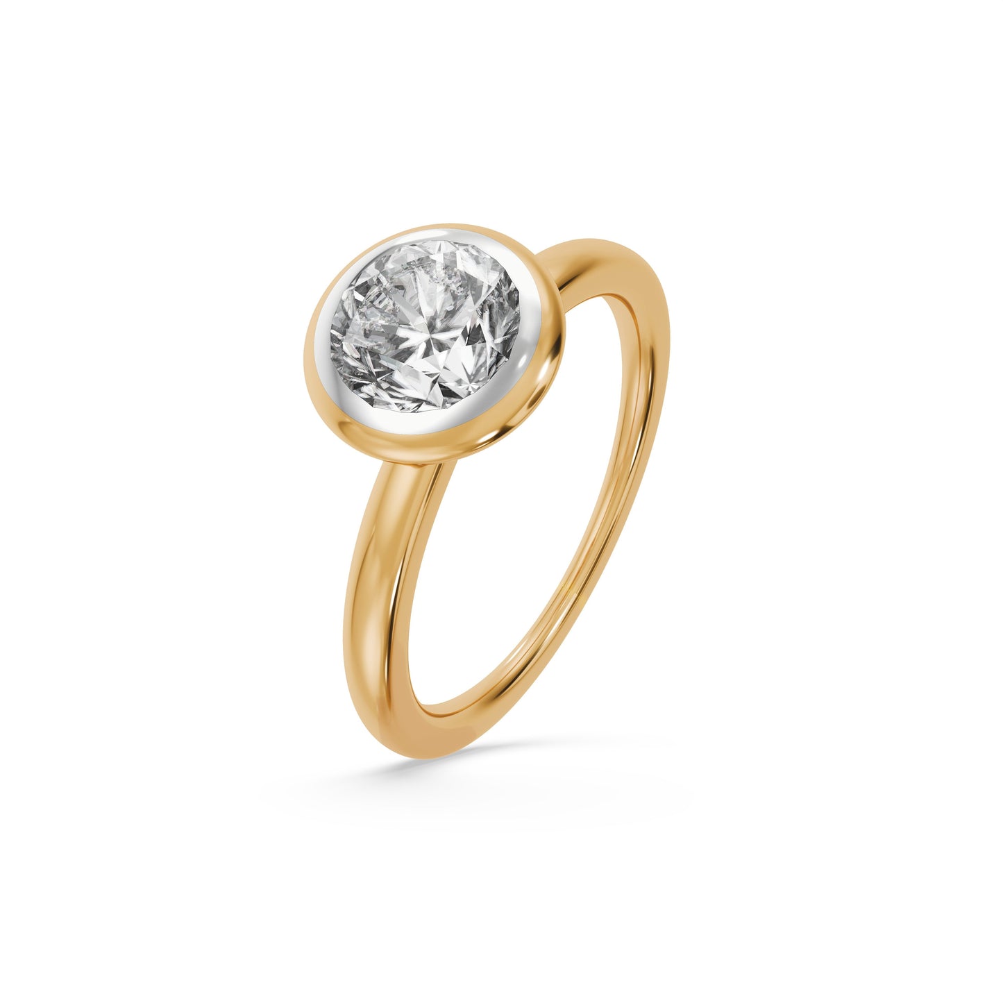 Guarded Solitaire 9KT Gold Laboratory Grown Diamond Ring