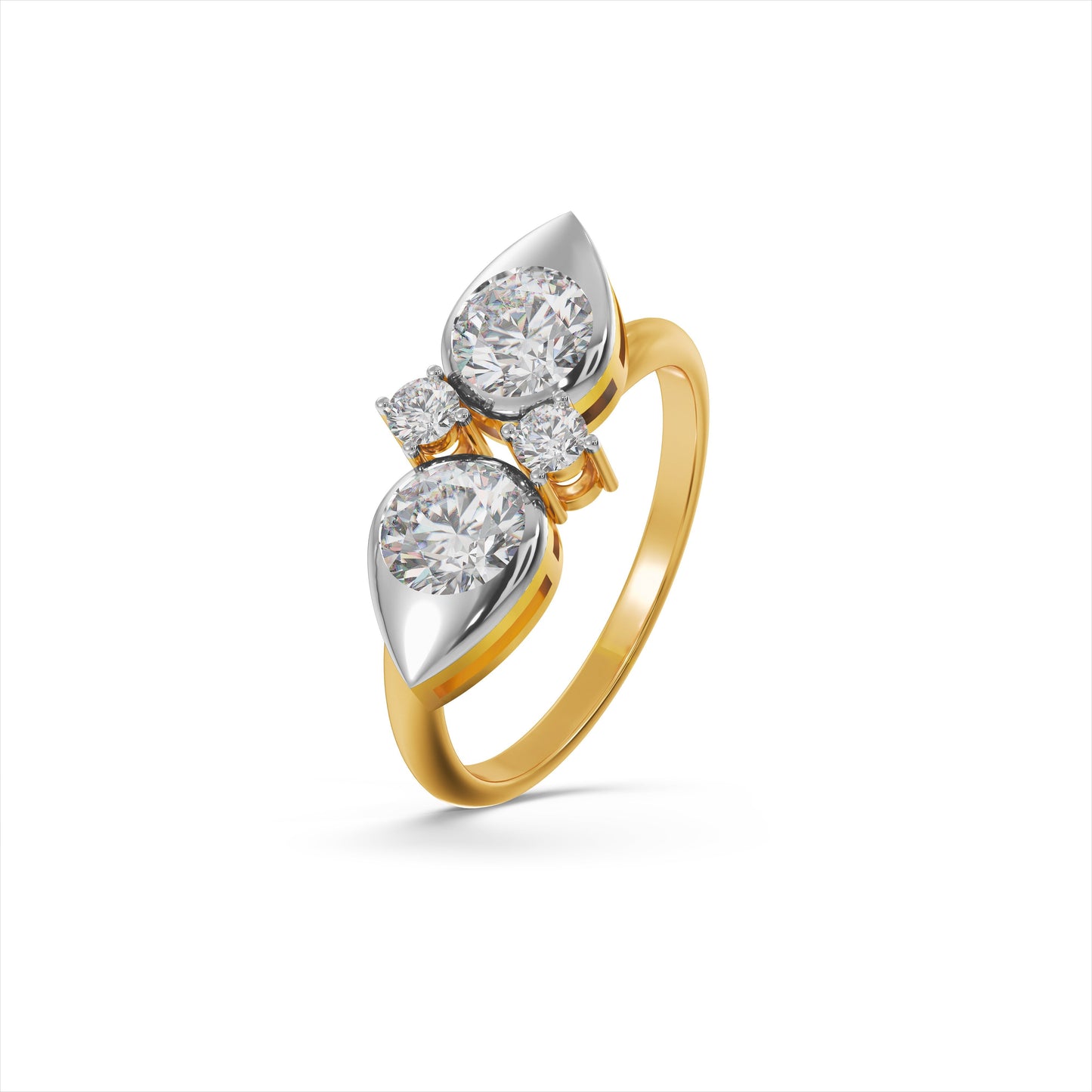 Delicate Petal 9KT Gold Laboratory Grown Diamond Ring