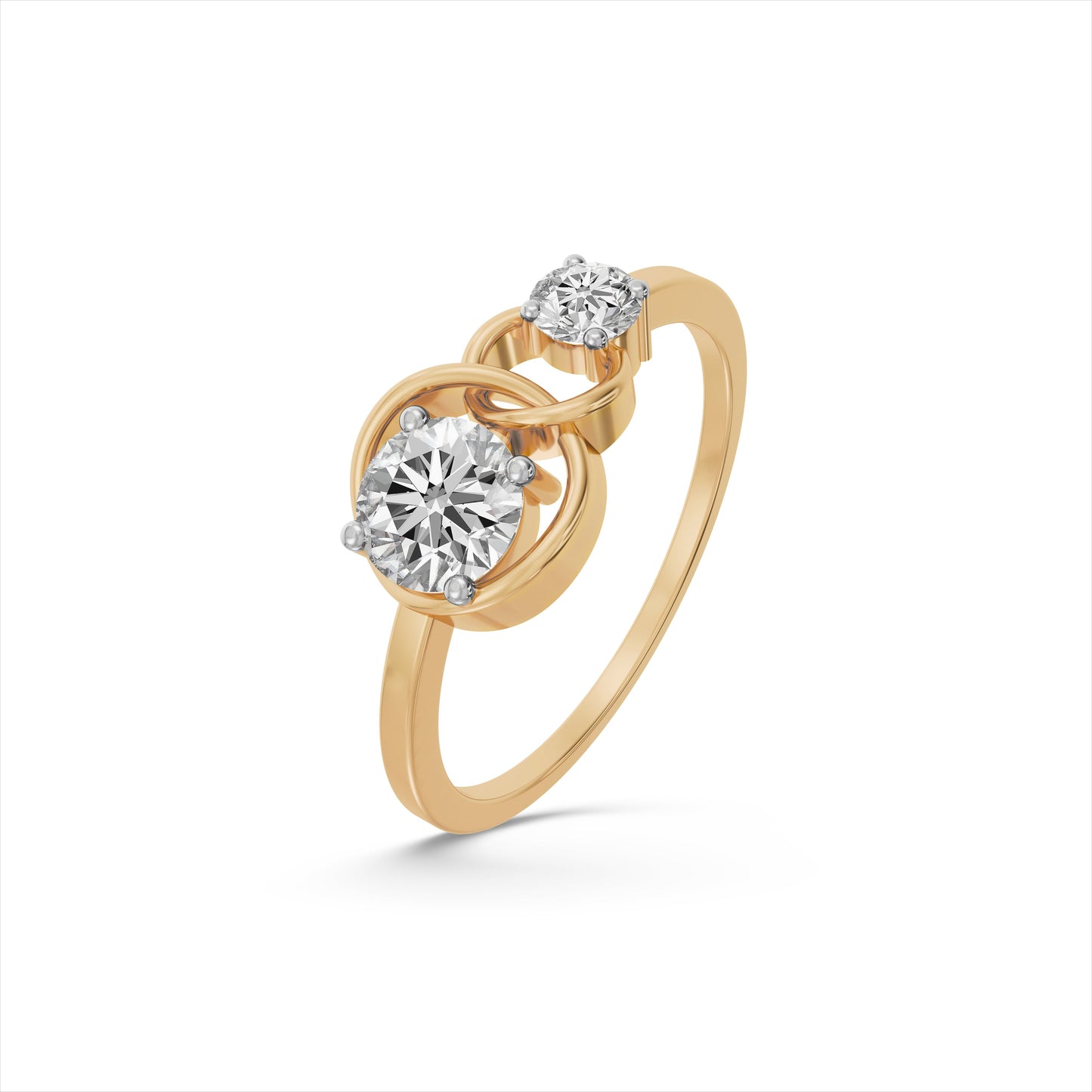 Modern Loop 9KT Gold Laboratory Grown Diamond Ring