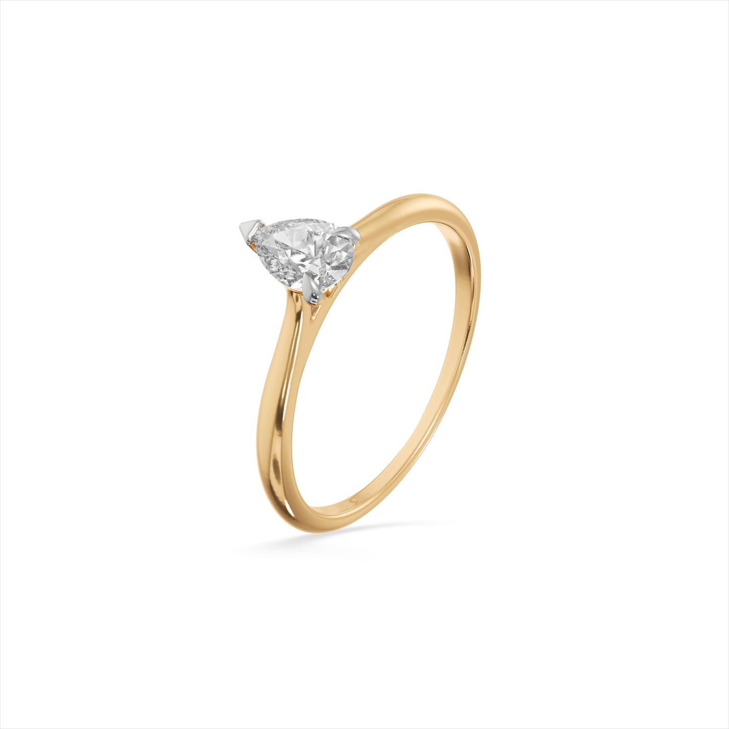 Pear Solitaire 9KT Gold Laboratory Grown Diamond Ring
